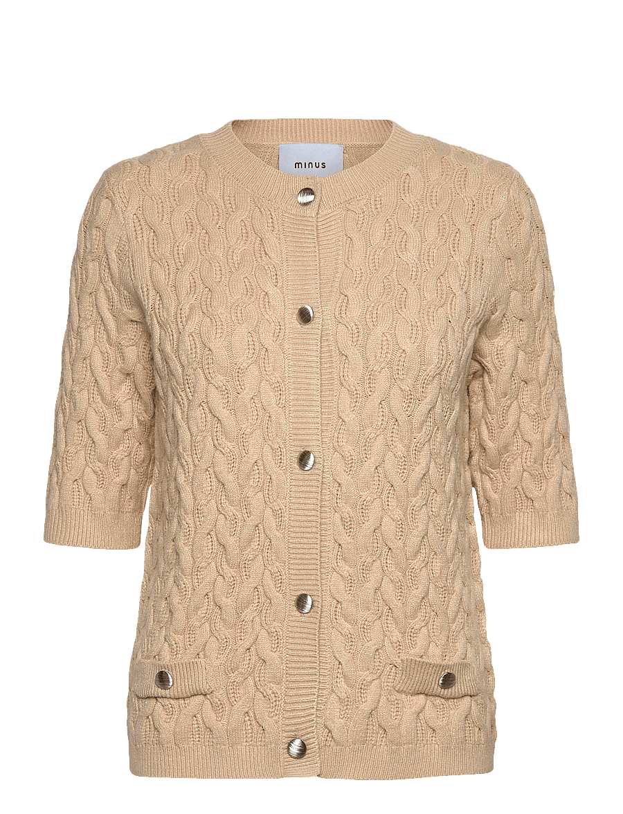 Minus - MSFilucca Knit Cardigan - gebreide vesten - sand gray - 1