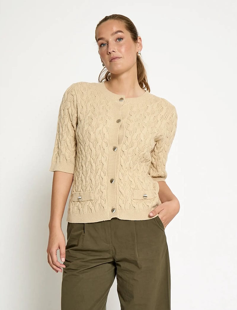 Minus - MSFilucca Knit Cardigan - cardigans - sand gray - 0