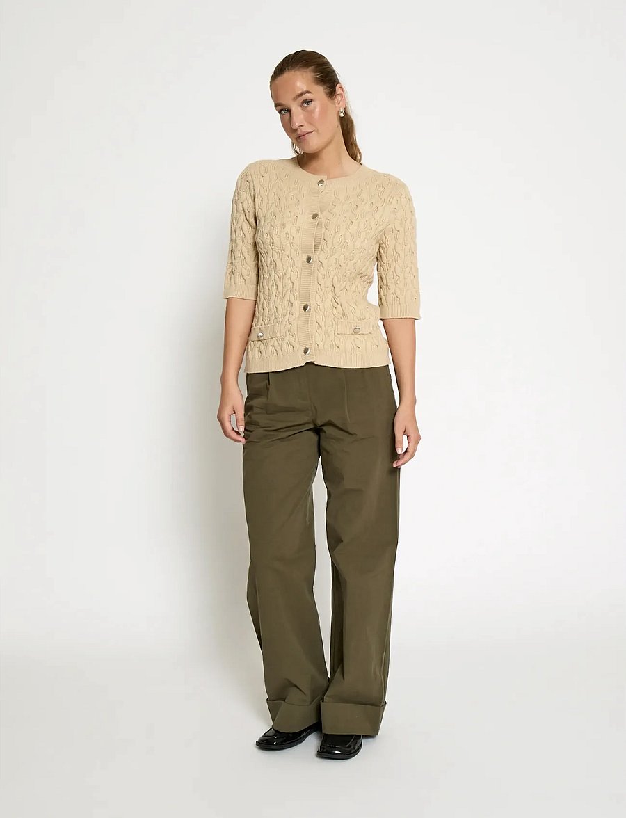 Minus - MSFilucca Knit Cardigan - gebreide vesten - sand gray - 4