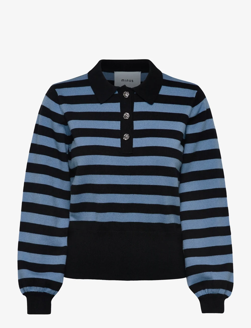 Minus - MSAliana Knit Pullover - strikkegensere - parisian blue stripe - 0