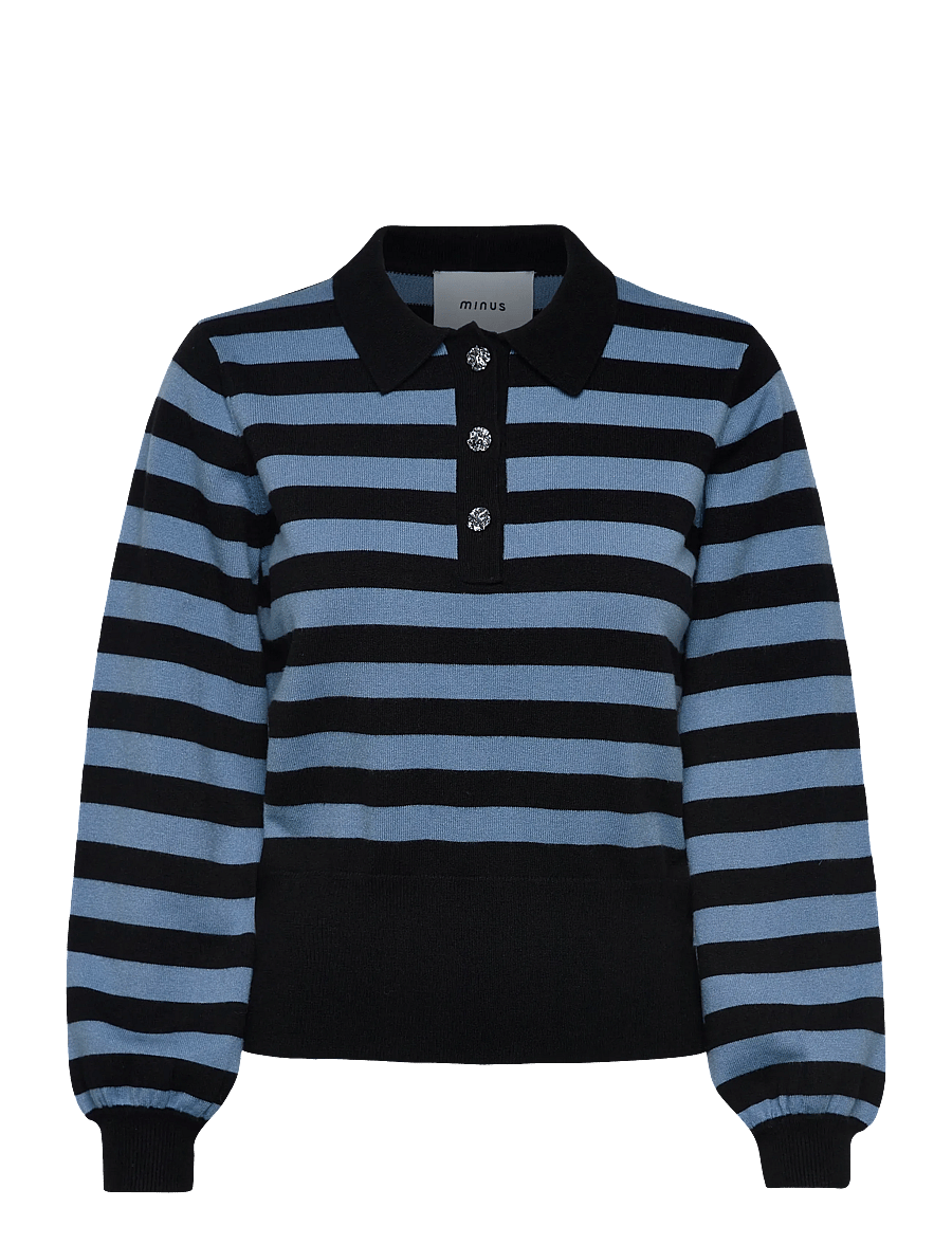 Minus - MSAliana Knit Pullover - pullover - parisian blue stripe - 1