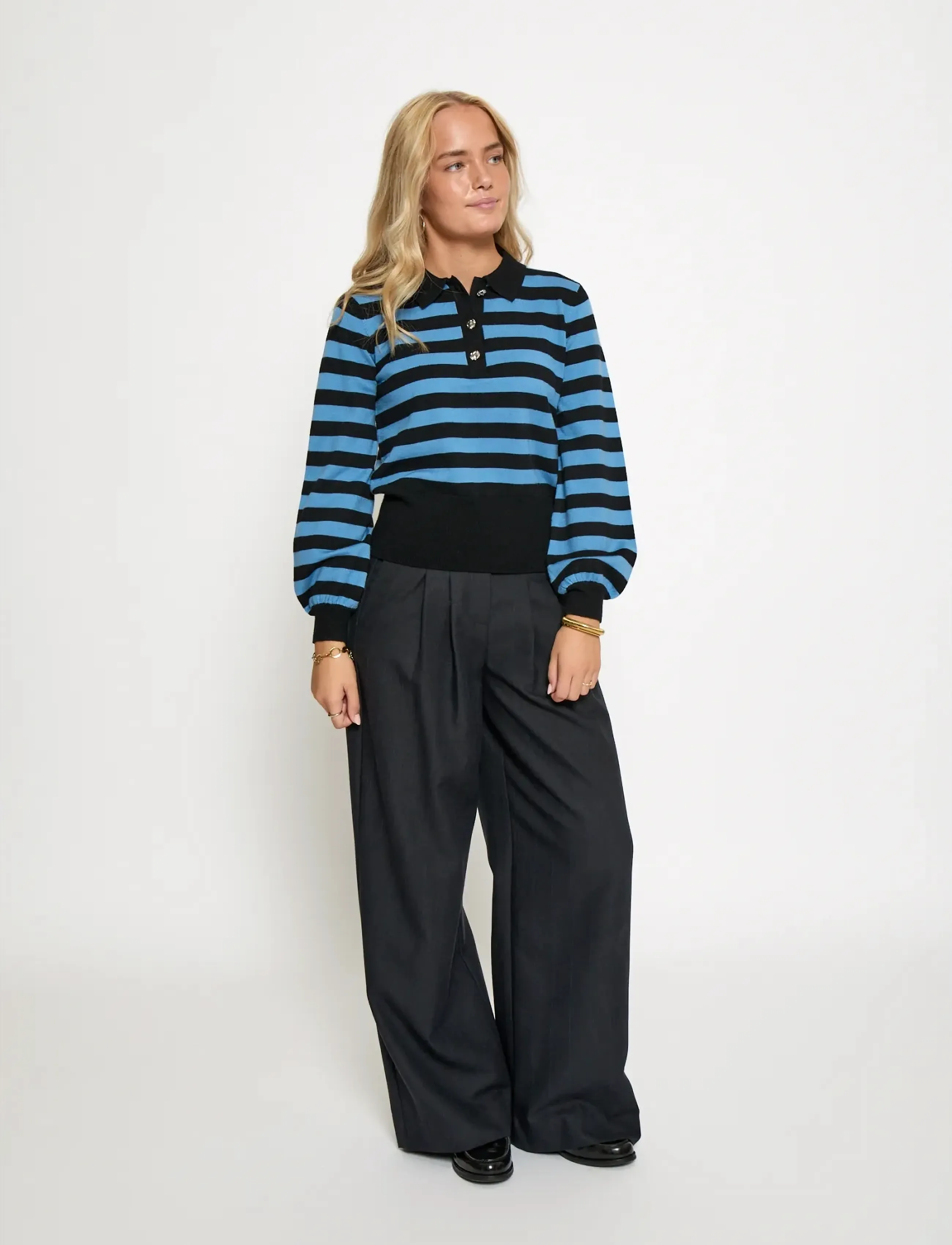 Minus - MSAliana Knit Pullover - jumpers - parisian blue stripe - 4