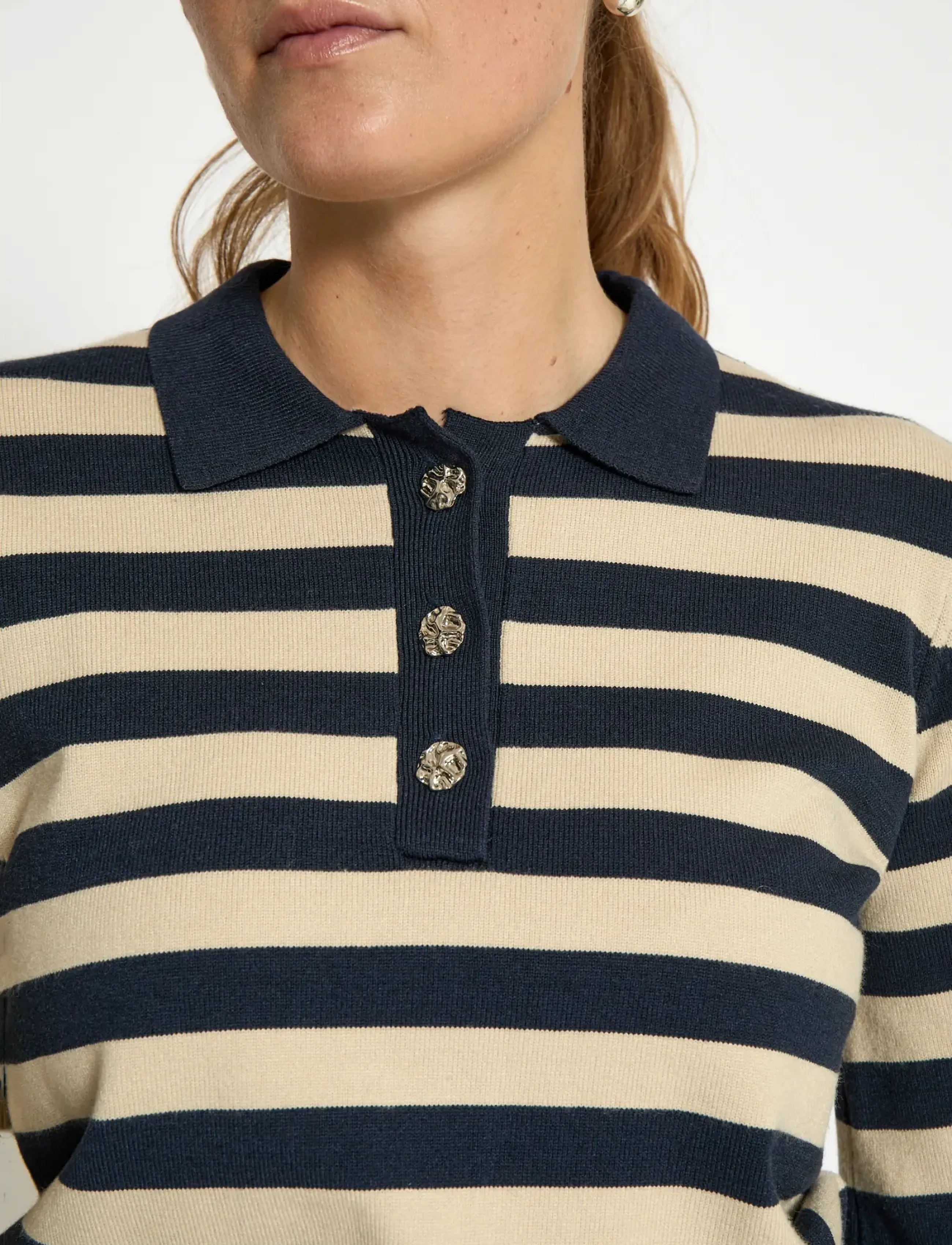 Minus MSAliana Knit Pullover - Naistele - SKY CAPTAIN STRIPE / multi