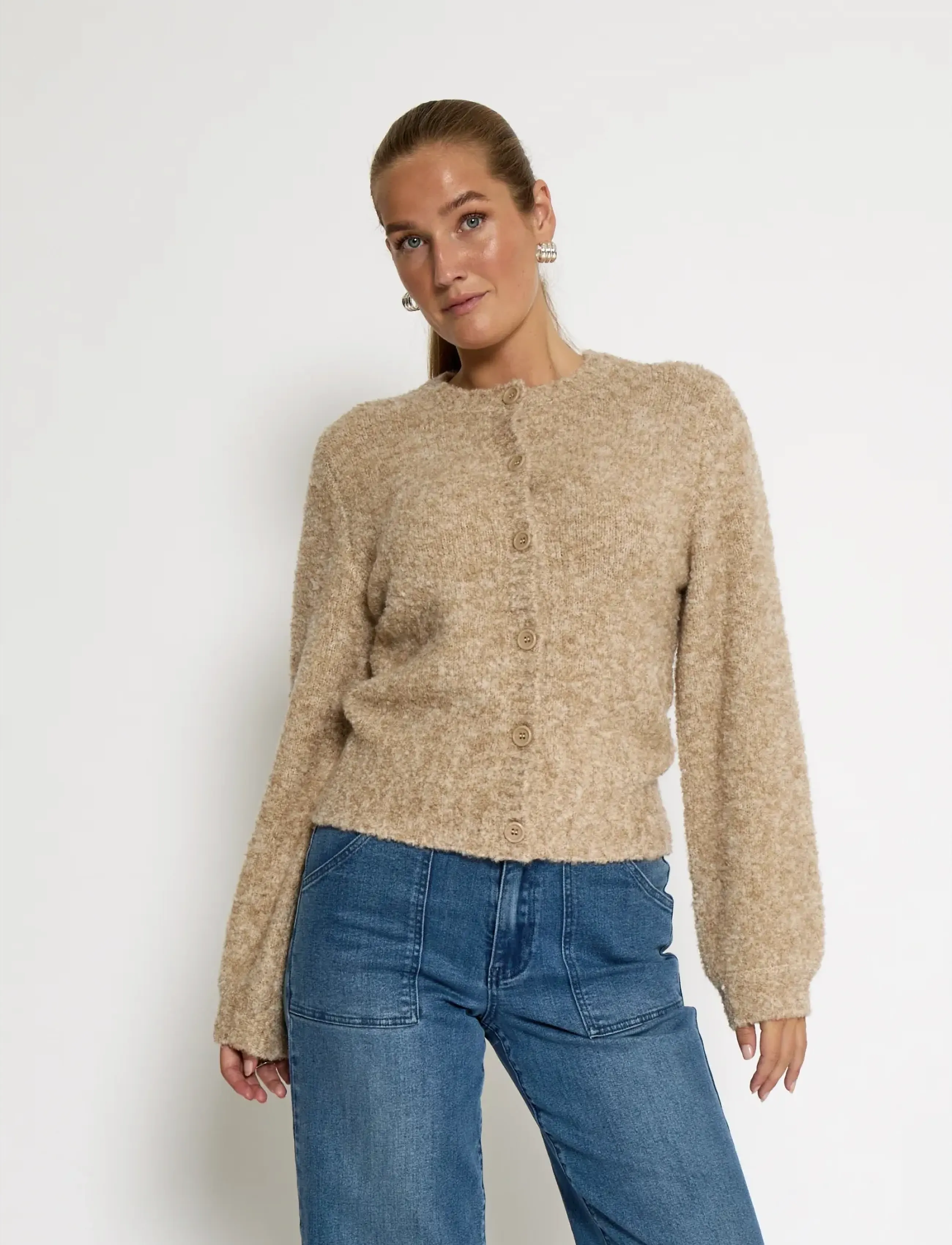 Minus Msjennie Grs Knit Cardigan, XXL, Beige, Strik > Cardigans, Dame