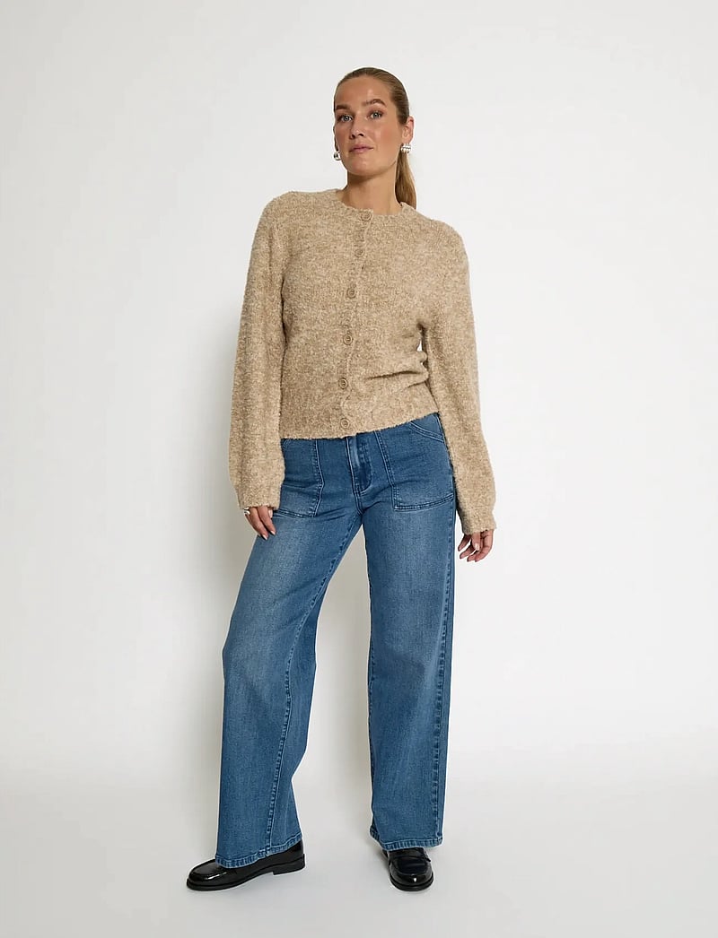 Minus - MSJennie GRS Knit Cardigan - cardigans - tan melange - 4