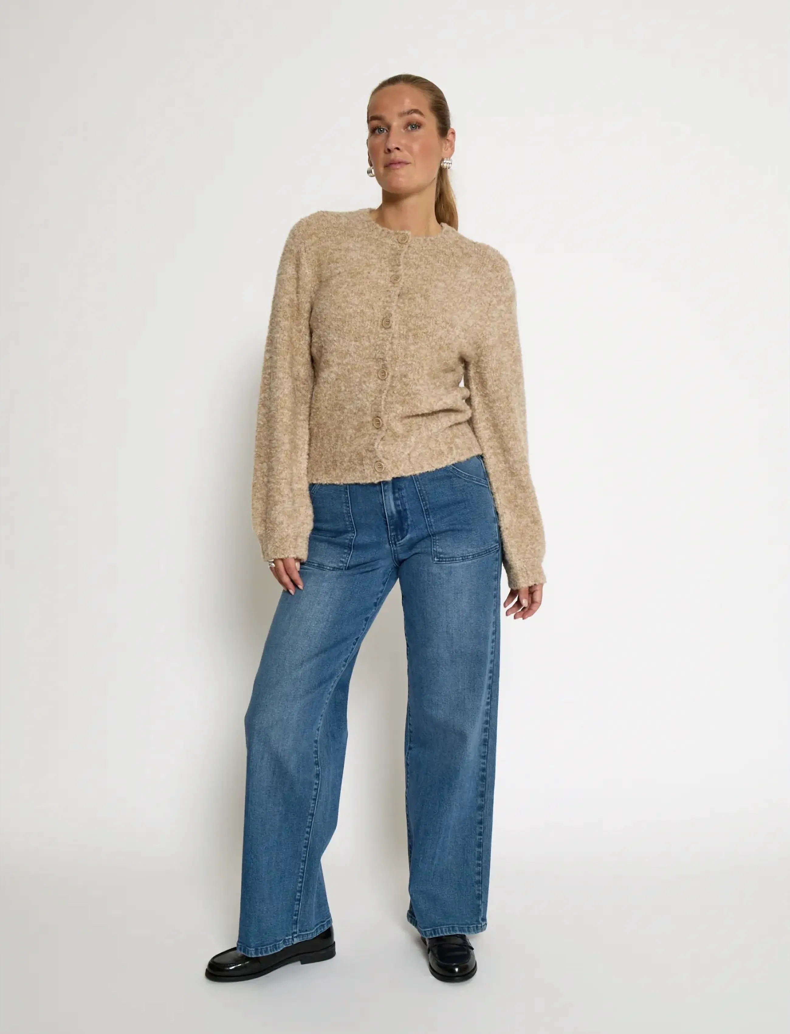 Minus - MSJennie GRS Knit Cardigan - cardigans - tan melange - 4