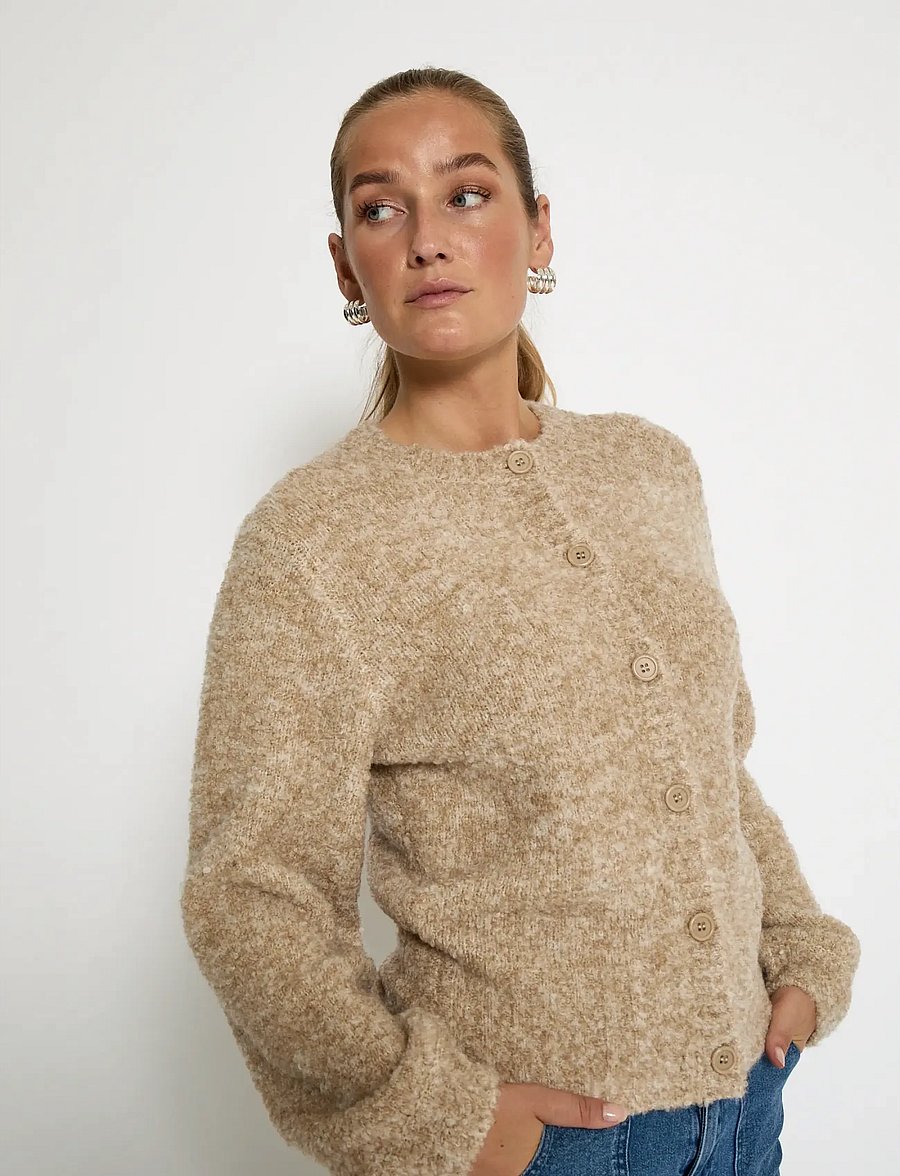 Minus - MSJennie GRS Knit Cardigan - cardigans - tan melange - 5