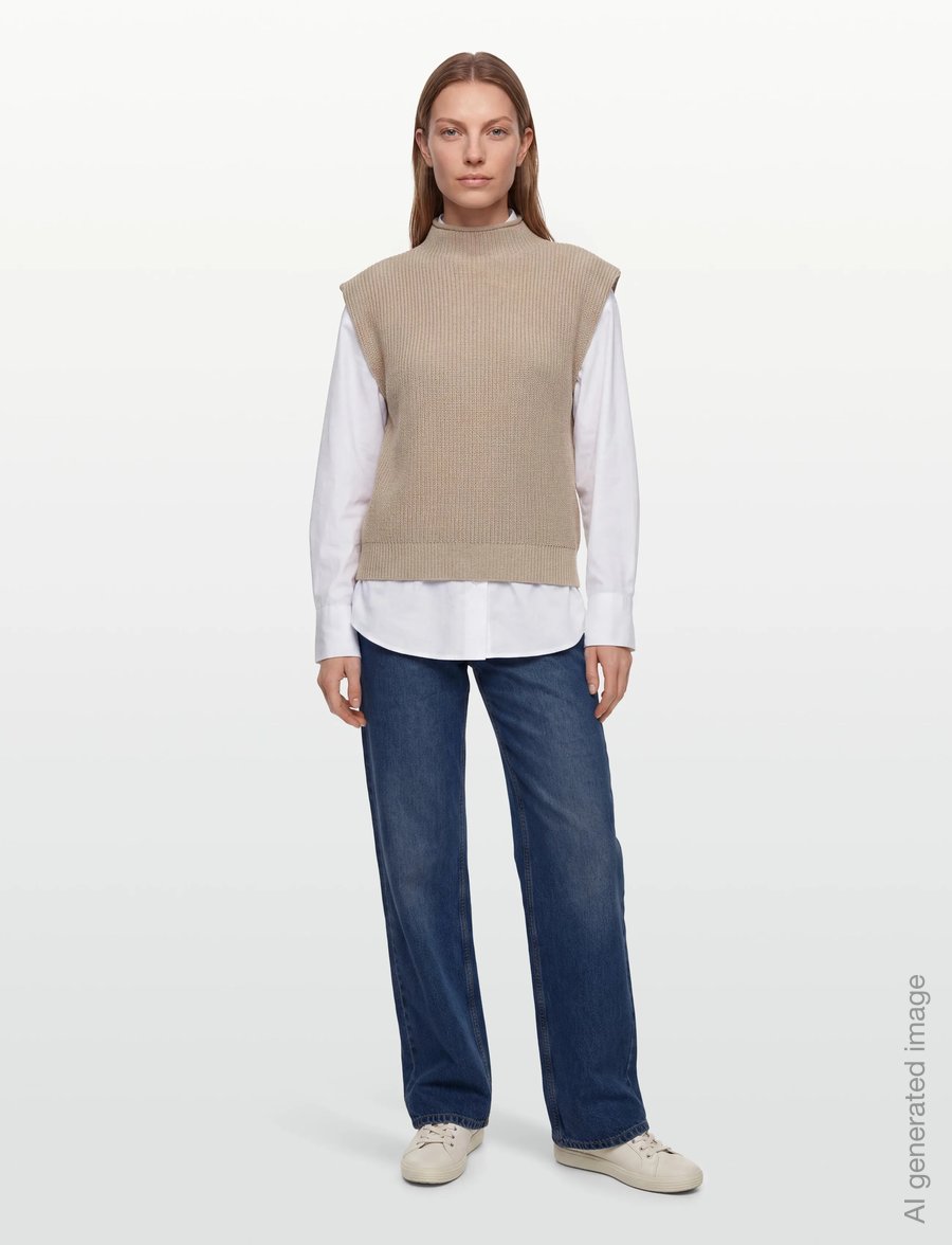 Minus - MSNaomi Knit Vest - gebreide vesten - string grey - 0