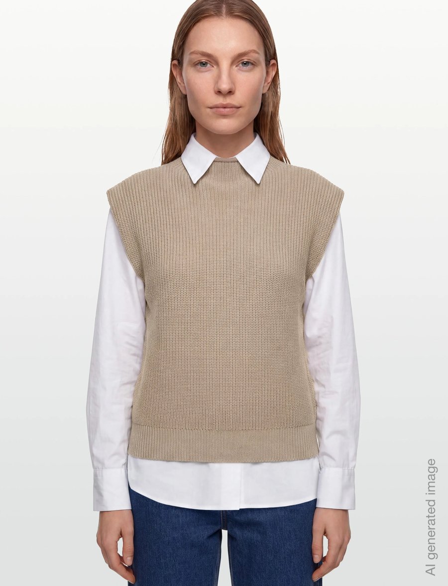 Minus - MSNaomi Knit Vest - gebreide vesten - string grey - 3
