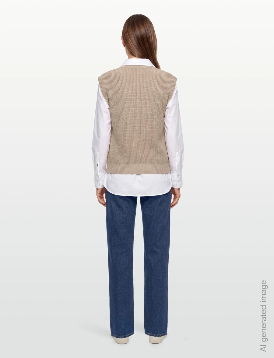 Minus - MSNaomi Knit Vest - gebreide vesten - string grey - 4