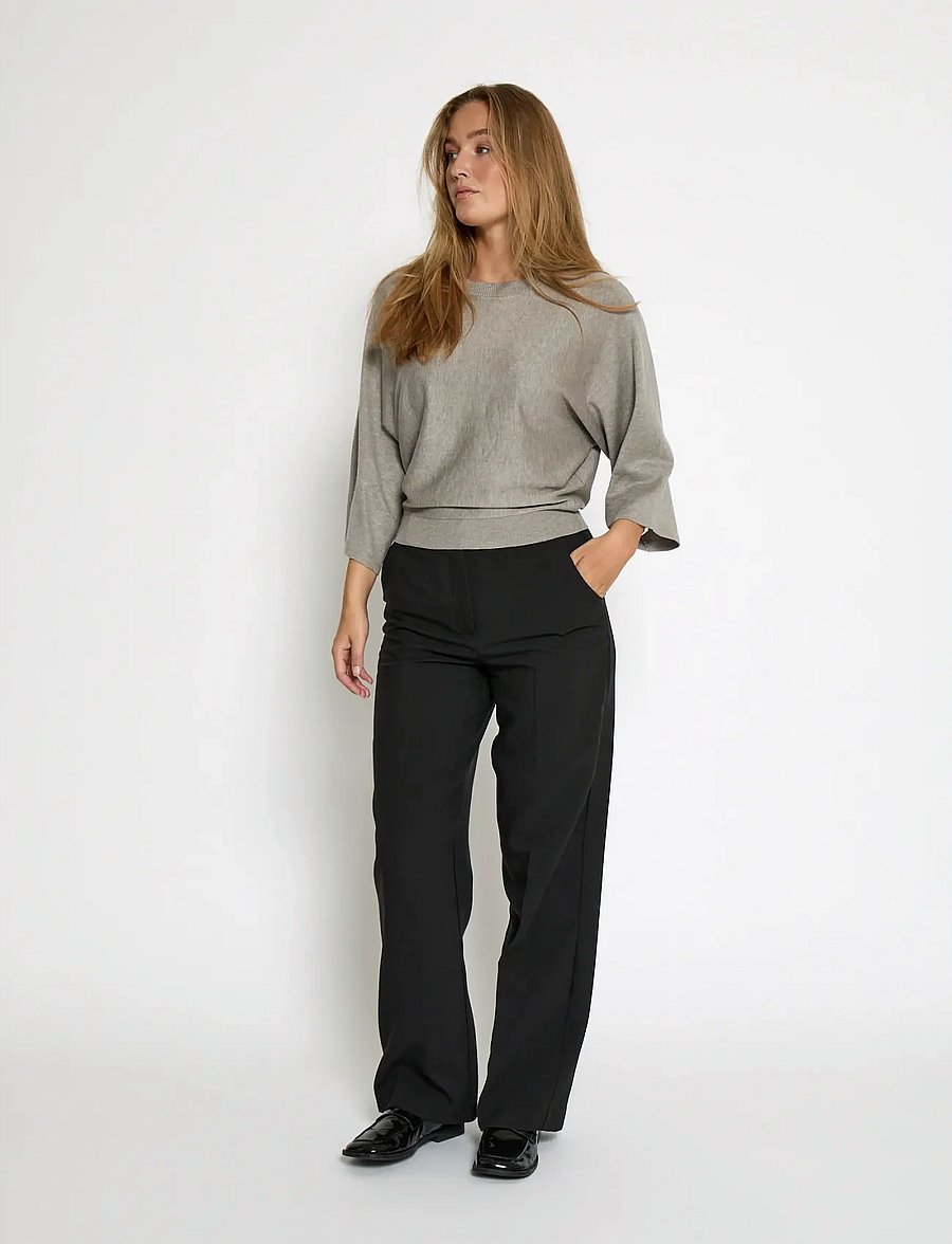 Minus - MSTess Knit T-Shirt - kampsunid - string melange - 4