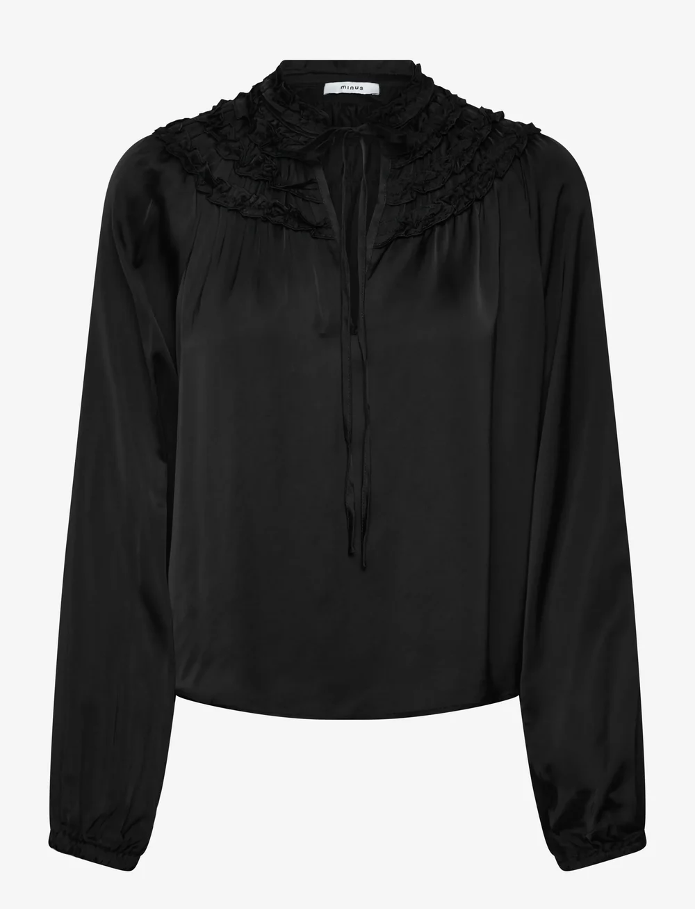 Minus - MSAnnaSofie Blouse - langärmlige blusen - sort - 0