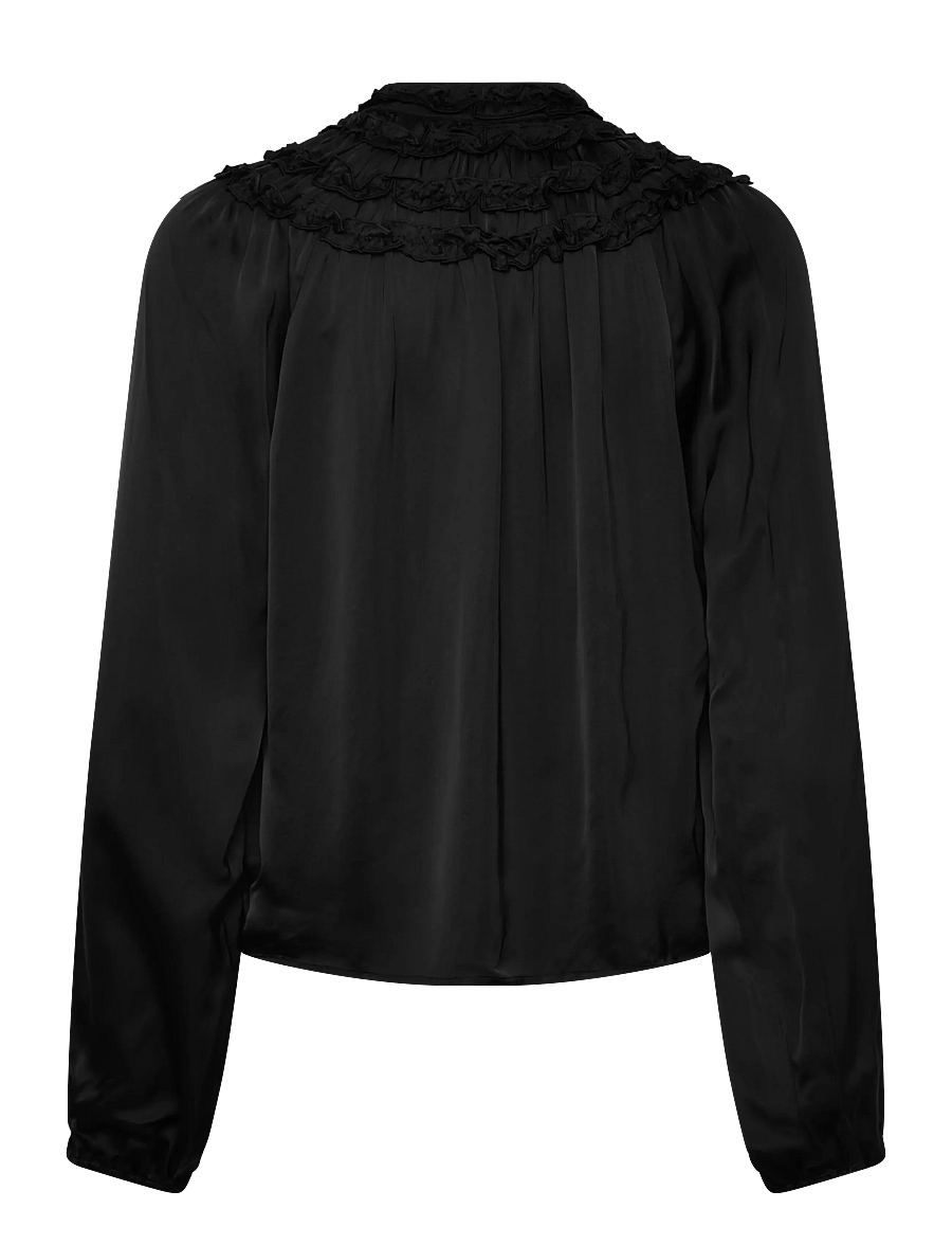 Minus - MSAnnaSofie Blouse - long sleeved blouses - sort - 1