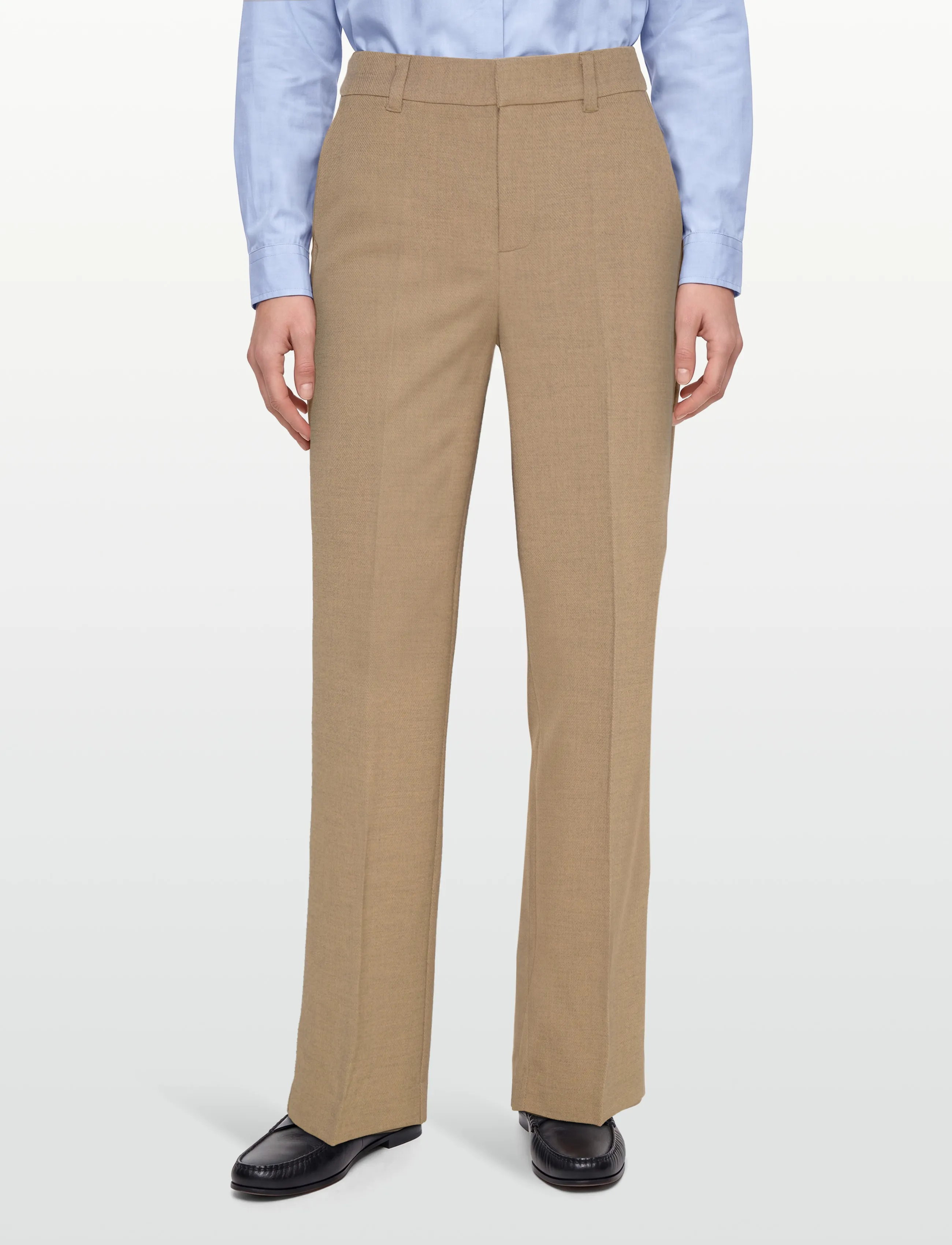 Minus - MSAya Mid Waist Pant - raka byxor - tan melange - 3
