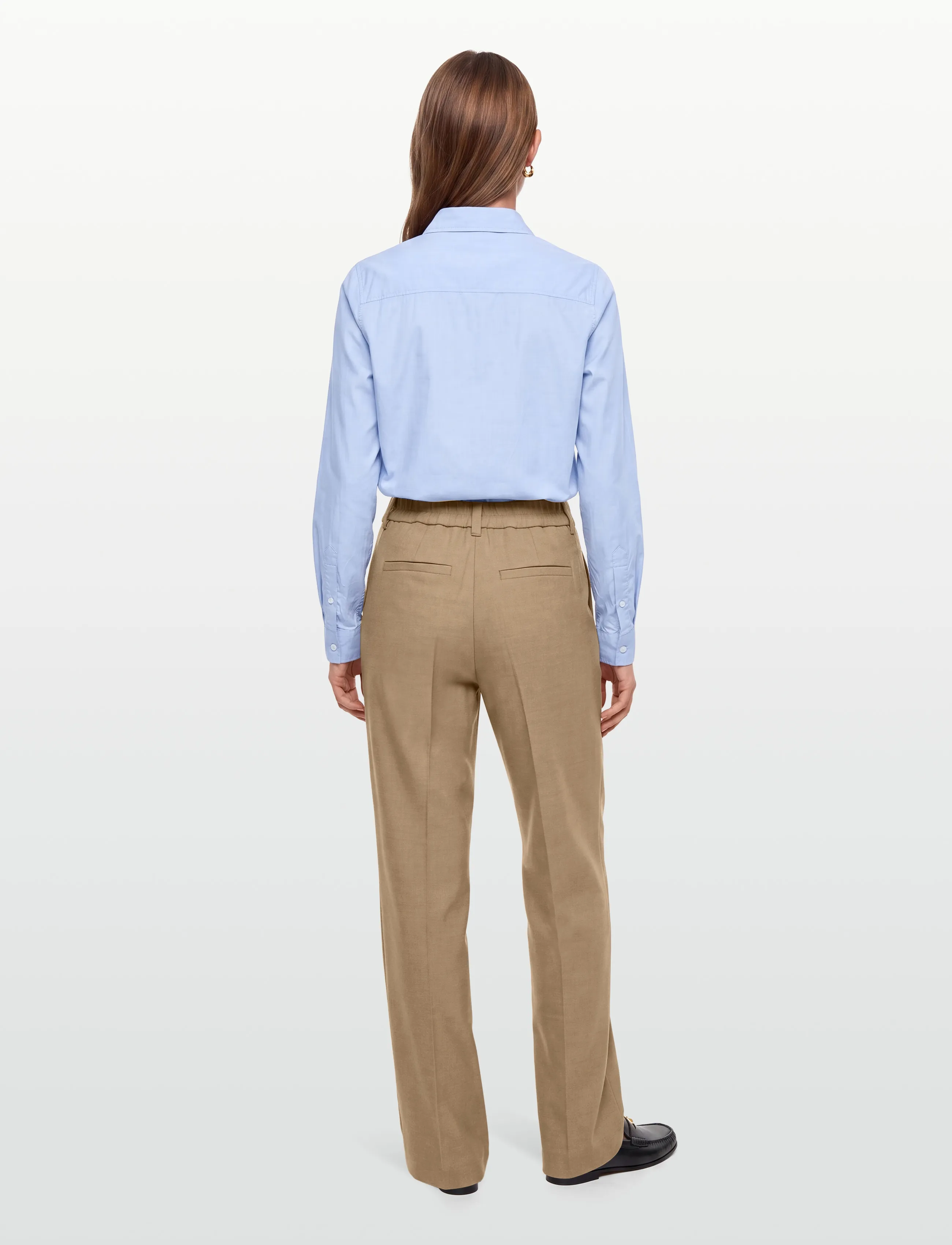 Minus - MSAya Mid Waist Pant - raka byxor - tan melange - 4