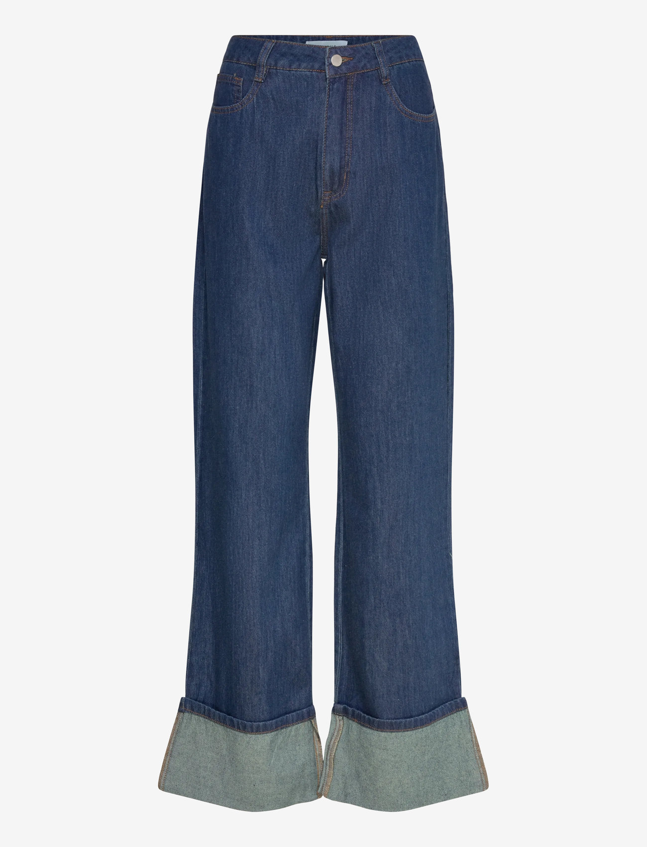 Minus - MSBora Fold up Pant - vida jeans - dark denim - 0