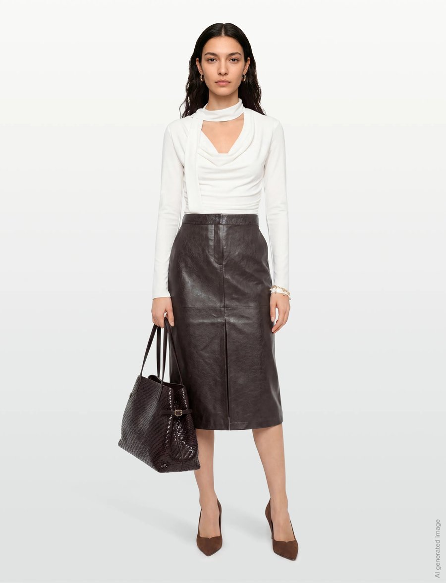 Minus - MSDorothea Midi Skirt - midi-röcke - carafe - 0
