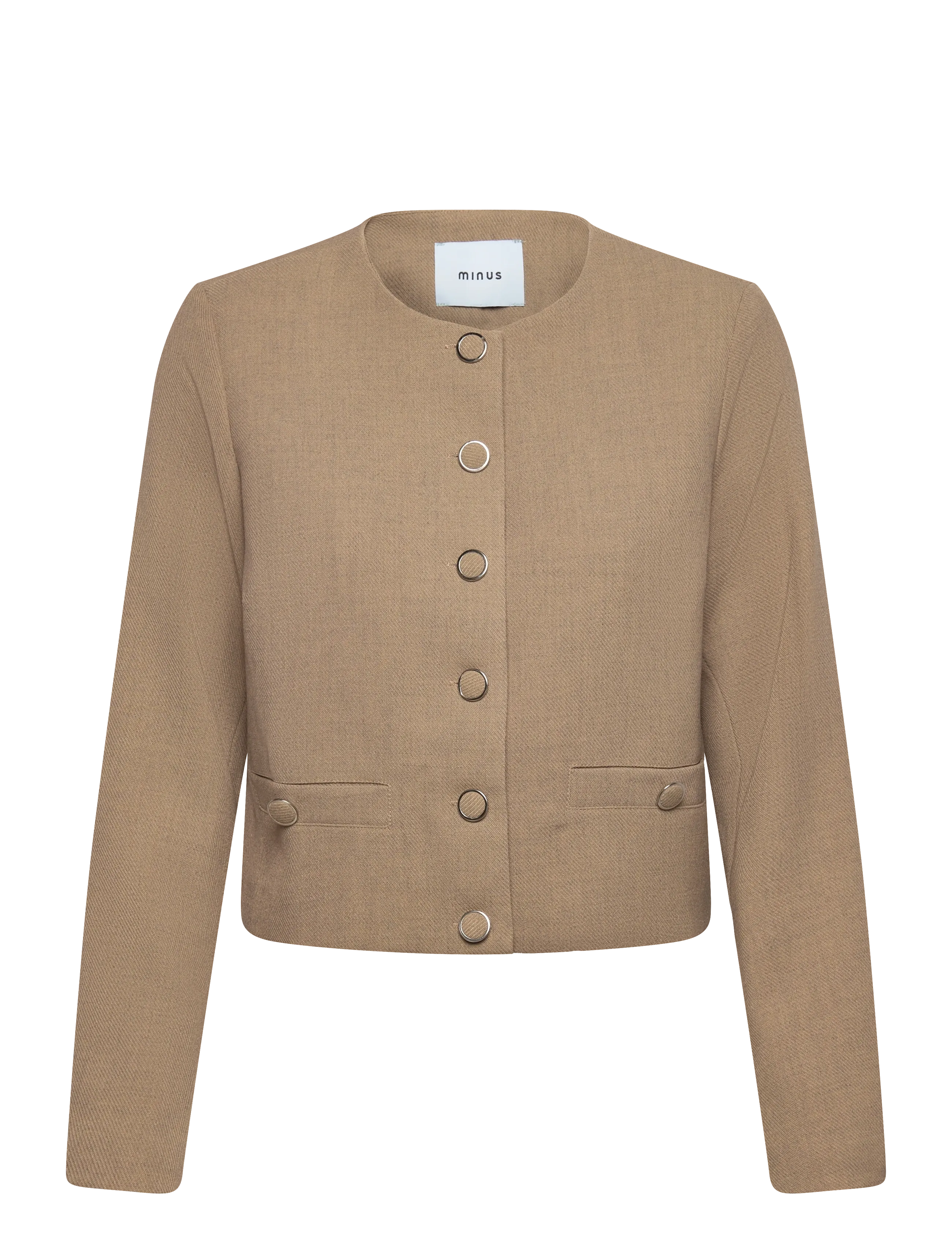 Minus MSAya Short Jacket - Lühikesed bleiserid - TAN MELANGE / beige
