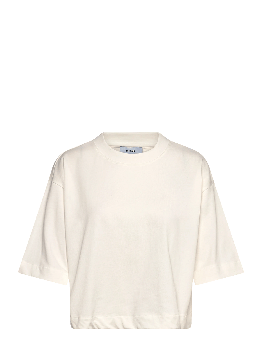 Minus - MSGamma Cropped GOTS T-shirt - t-särgid - cloud dancer - 1