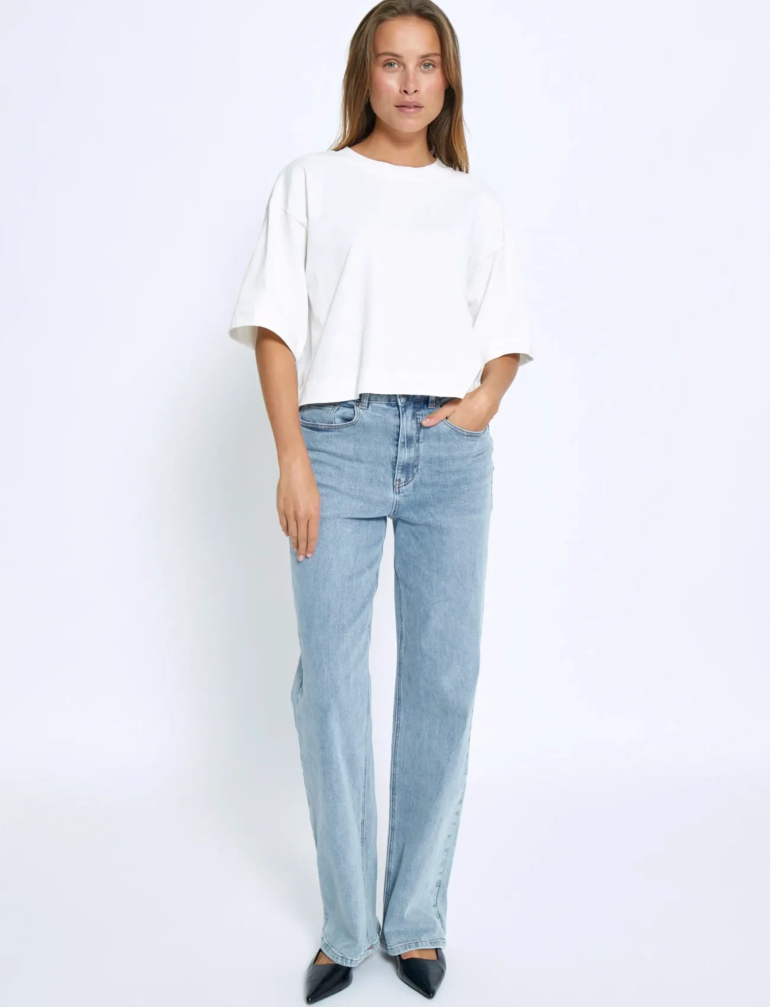 Minus - MSGamma Cropped GOTS T-shirt - crop tops - cloud dancer - 4