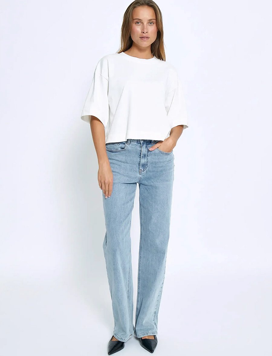 Minus - MSGamma Cropped GOTS T-shirt - t-särgid - cloud dancer - 4