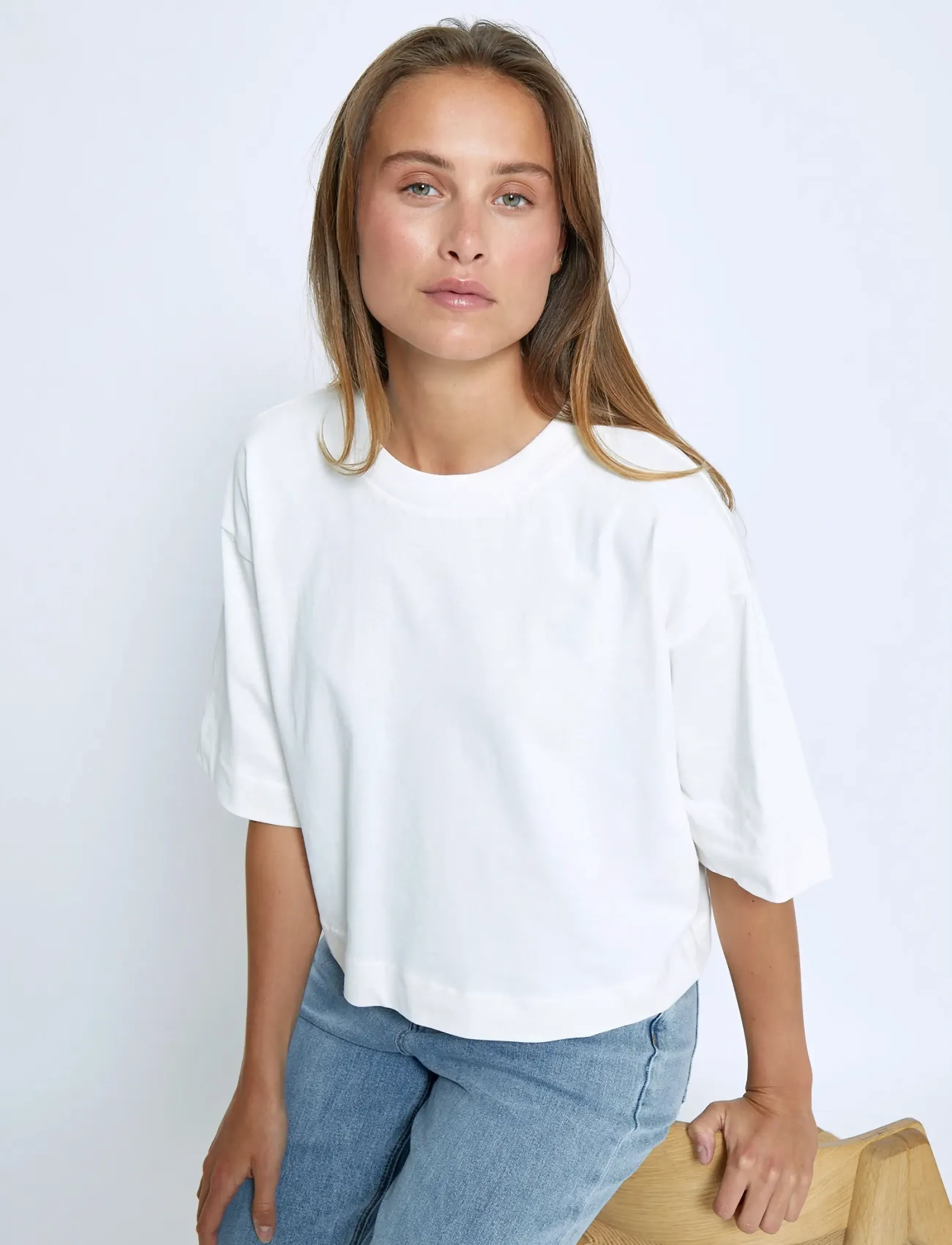 Minus - MSGamma Cropped GOTS T-shirt - crop tops - cloud dancer - 5