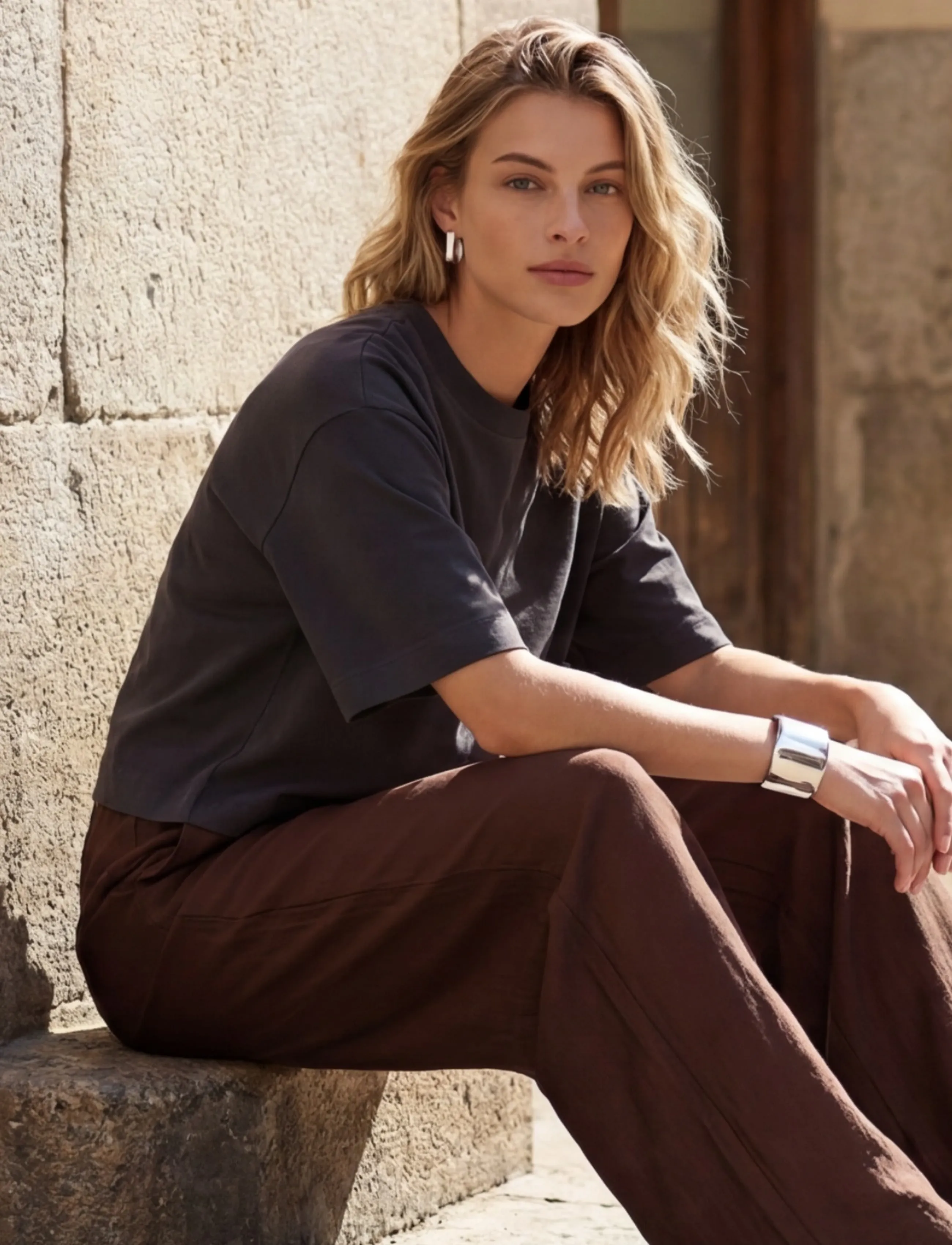 Minus - MSGamma Cropped GOTS T-shirt - t-särgid - sky captain - 3