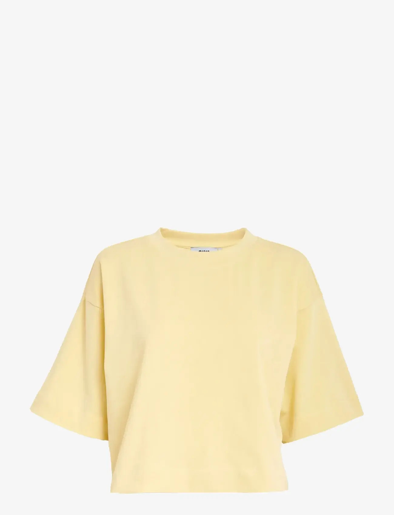 Minus - MSGamma Cropped GOTS T-shirt - t-shirts - soft yellow - 1