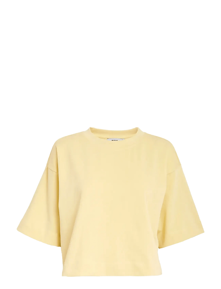 Minus - MSGamma Cropped GOTS T-shirt - t-särgid - soft yellow - 1