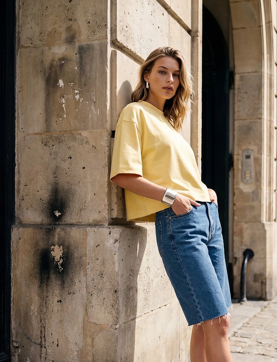 Minus - MSGamma Cropped GOTS T-shirt - t-särgid - soft yellow - 2