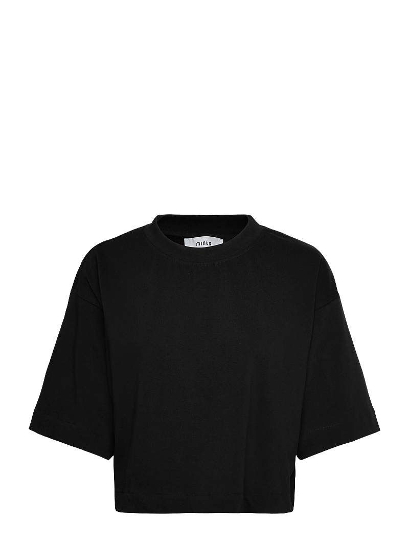 Minus - MSGamma Cropped GOTS T-shirt - crop tops - sort - 0