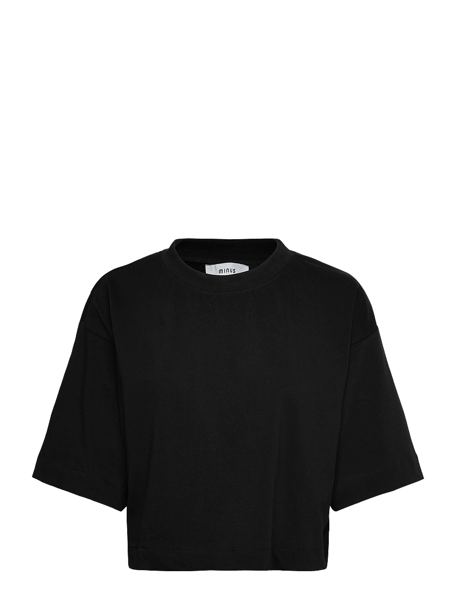 Minus - MSGamma Cropped GOTS T-shirt - t-särgid - sort - 1