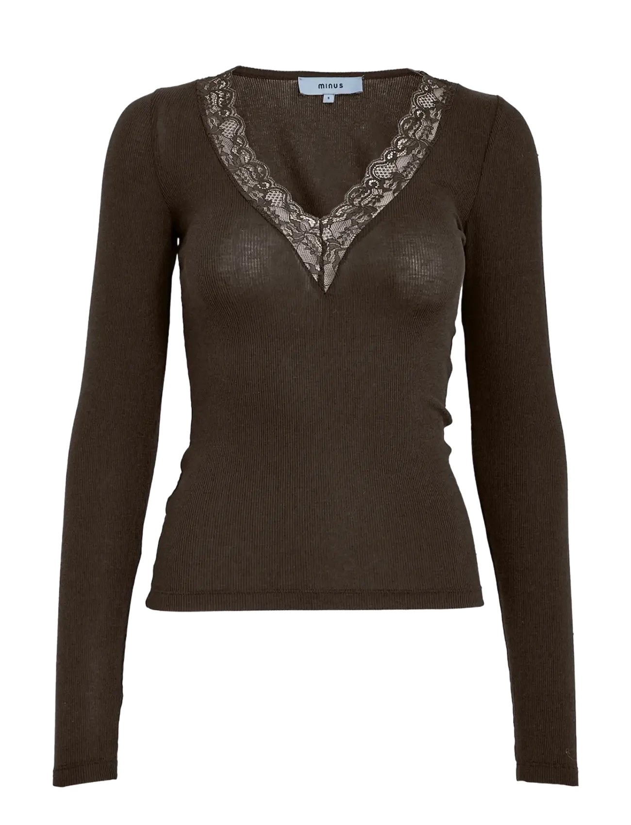 Minus MSMilli Long Sleeve Lace T-Shirt - Minus - BRACKEN BROWN / brown