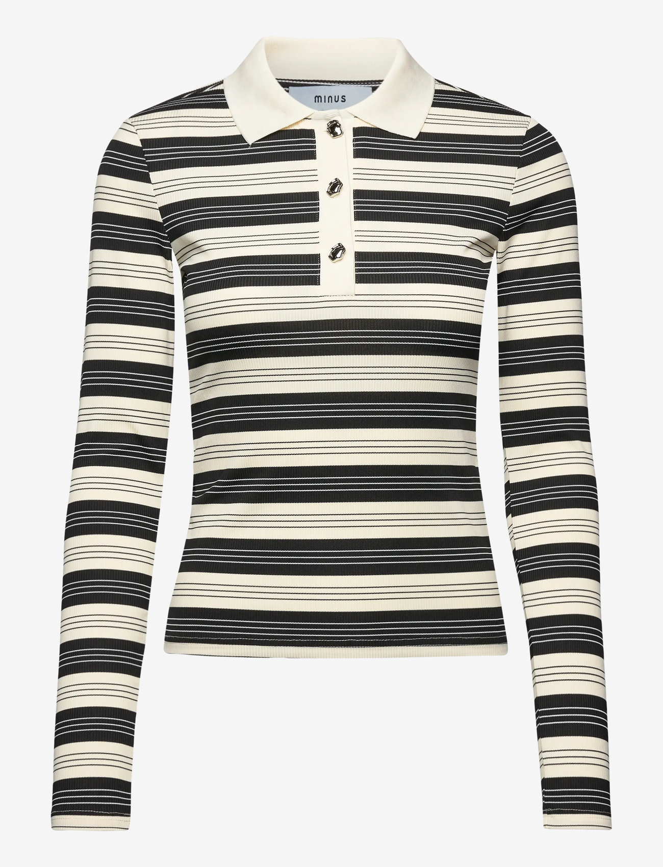Minus - MSPammie Long Sleeve T-Shirt - poloshirts - black striped - 1