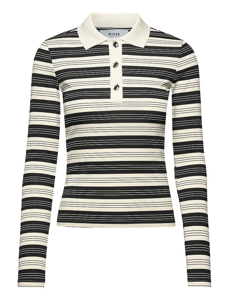 Minus - MSPammie Long Sleeve T-Shirt - poloer - black striped - 0