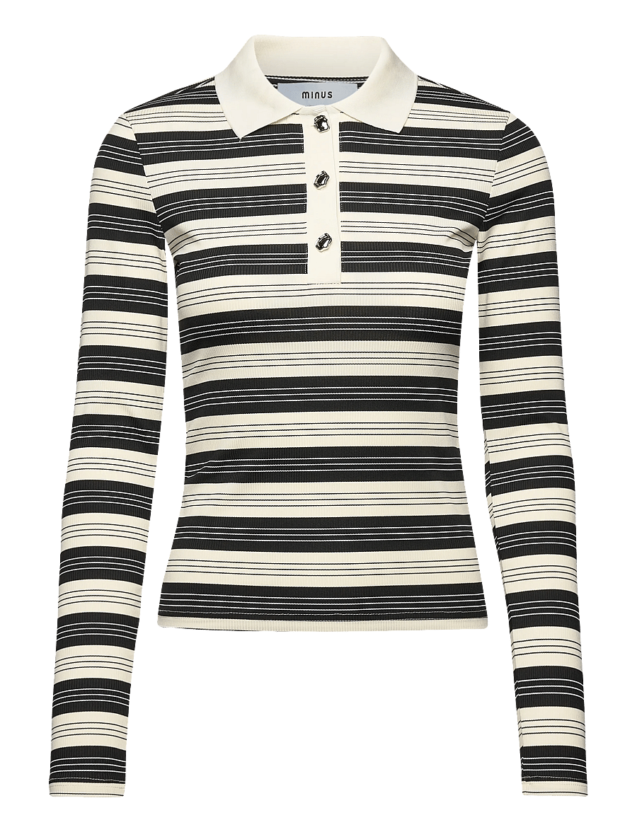Minus - MSPammie Long Sleeve T-Shirt - polosärgid - black striped - 1