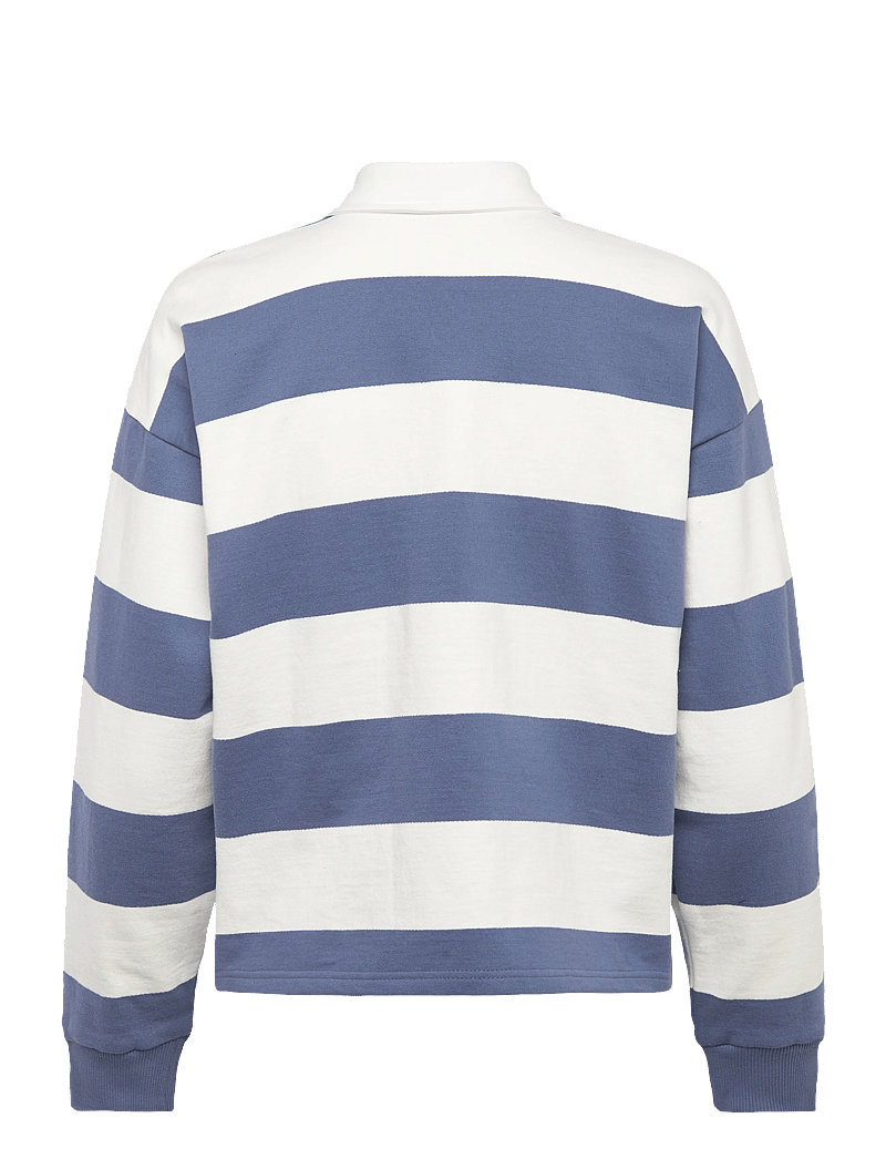 Minus - MSEstella Polo Sweat - dressipluusid - cloud dancer stripe - 1