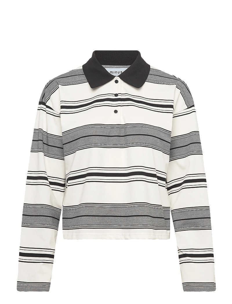 Minus - MSRania Long Sleeve T-Shirt - poloshirts - black striped - 0