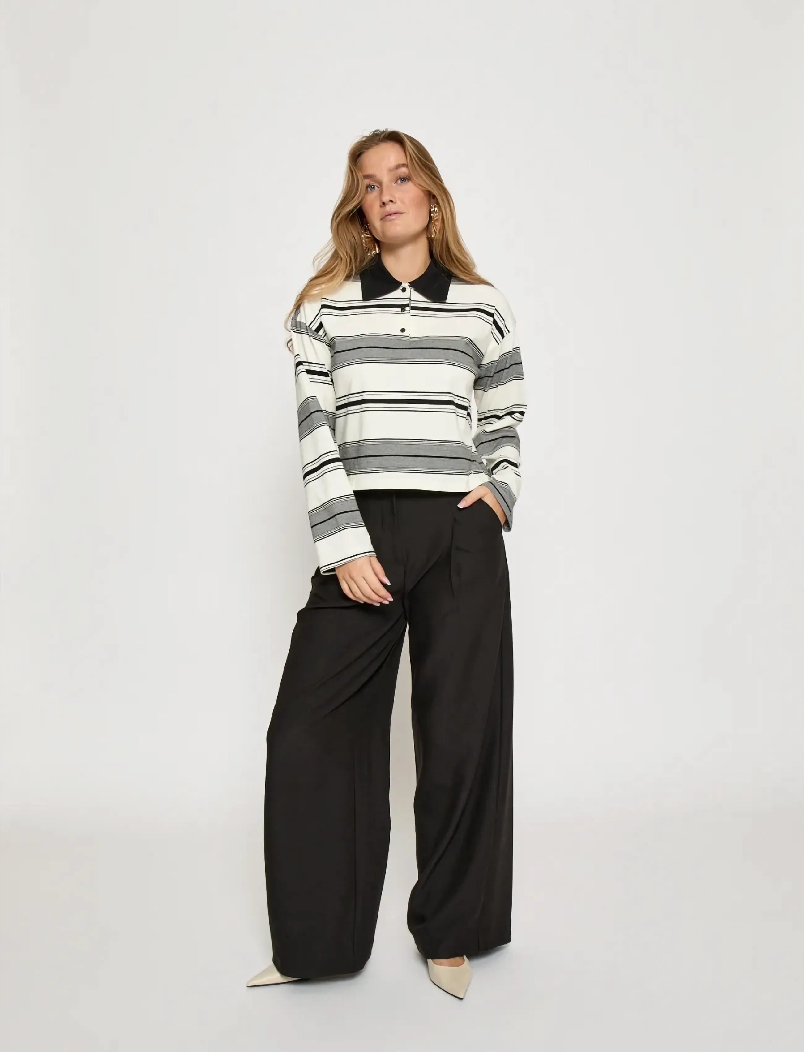 Minus - MSRania Long Sleeve T-Shirt - polo shirts - black striped - 4