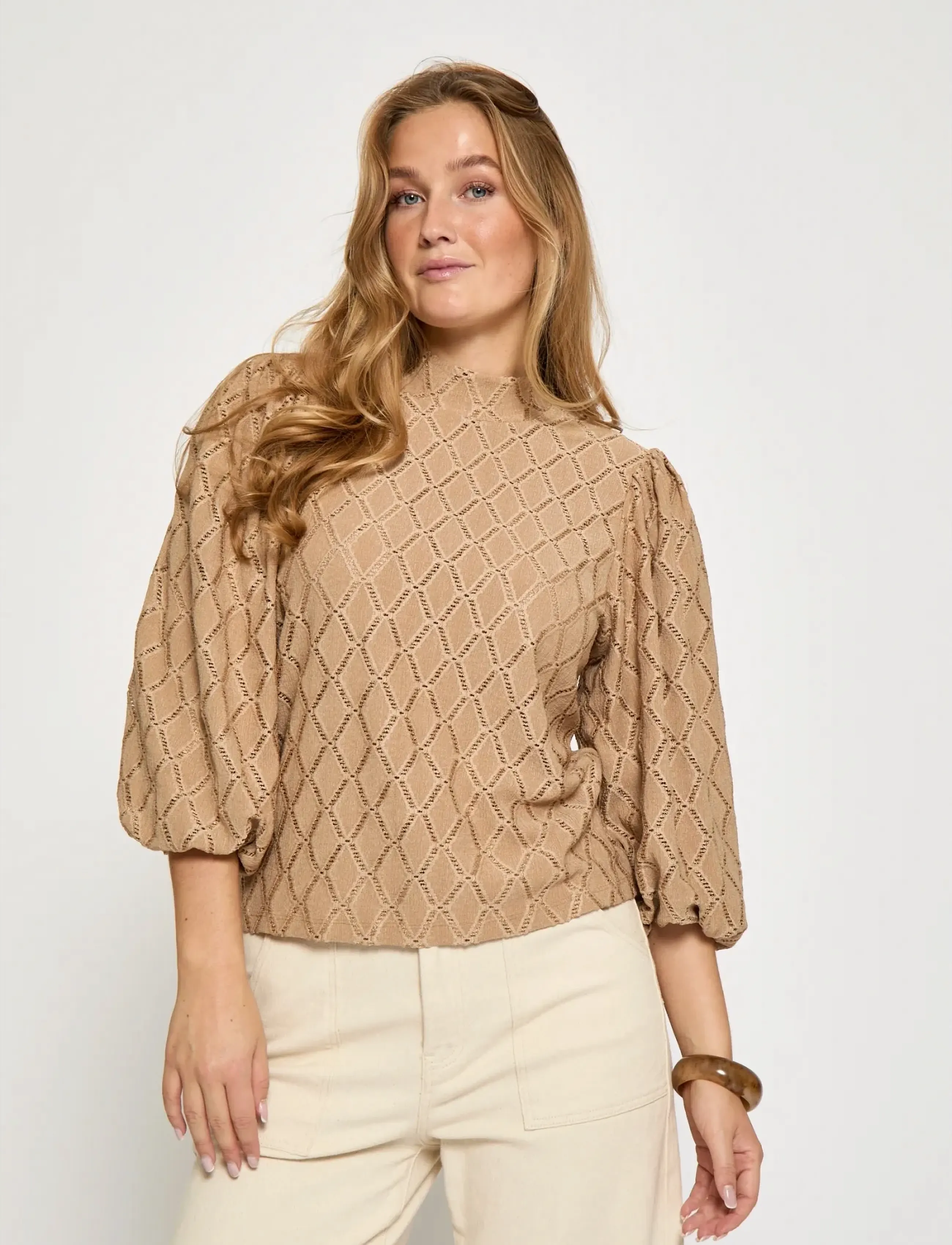 Minus Mstindera Blouse, M, Blouses, Beige - Long-sleeved, Frauen