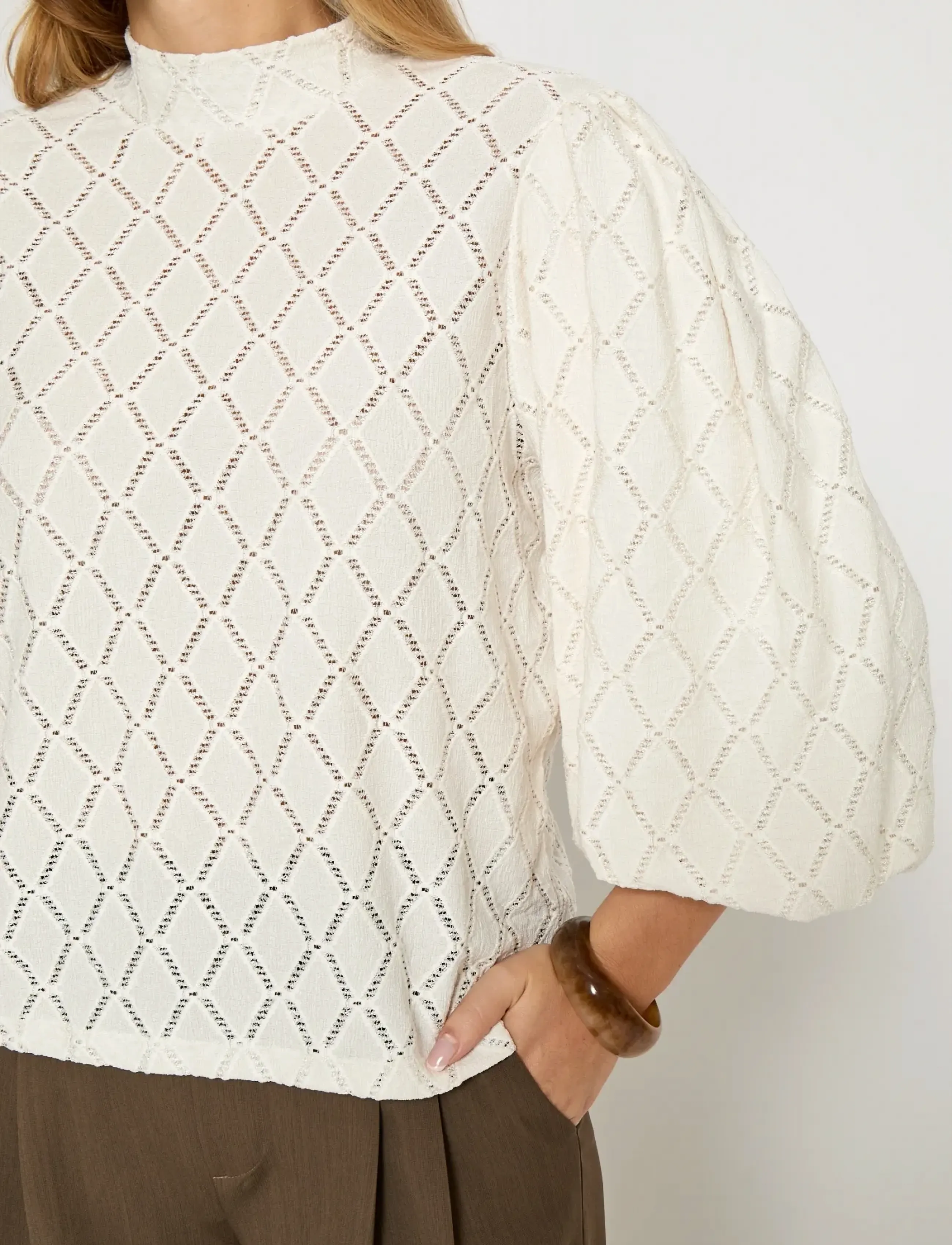 Minus - MSTindera Blouse - long-sleeved blouses - cloud dancer - 5
