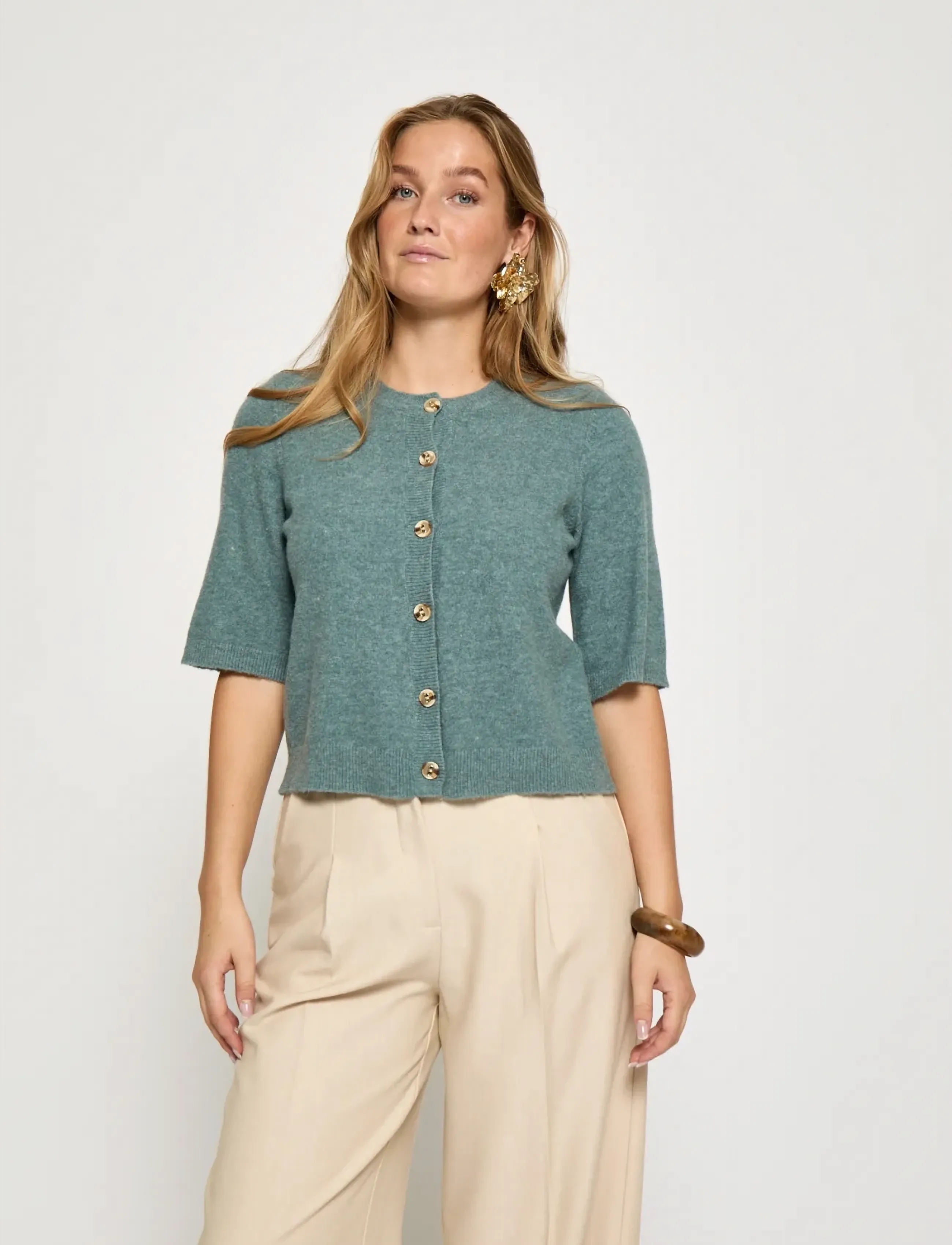Minus Msjanna Knit Cardigan, S, Blue, Strik > Cardigans, Dame