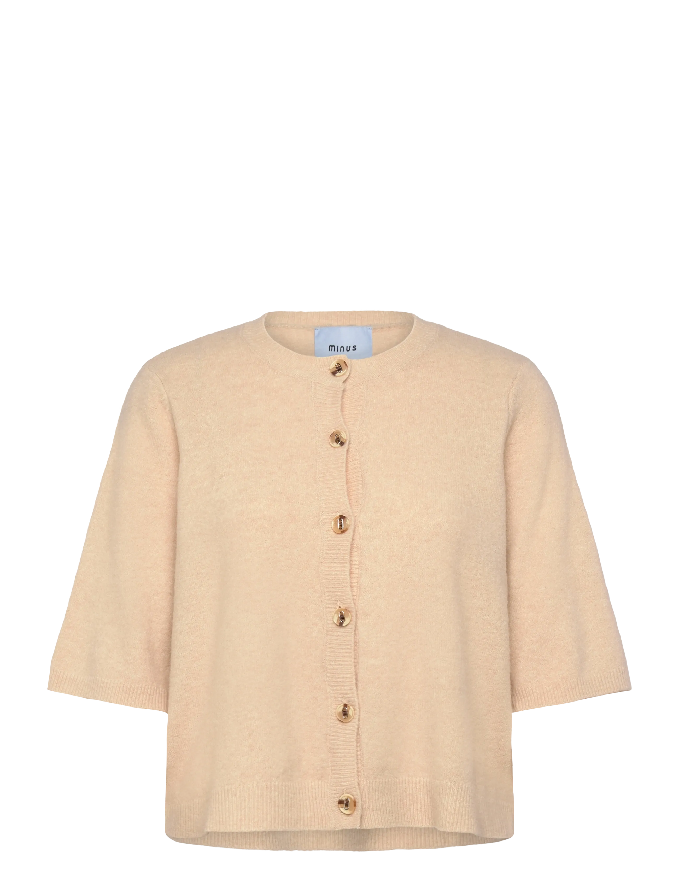 Minus MSJanna Knit Cardigan - Koftor - SAND GRAY MELANGE / beige