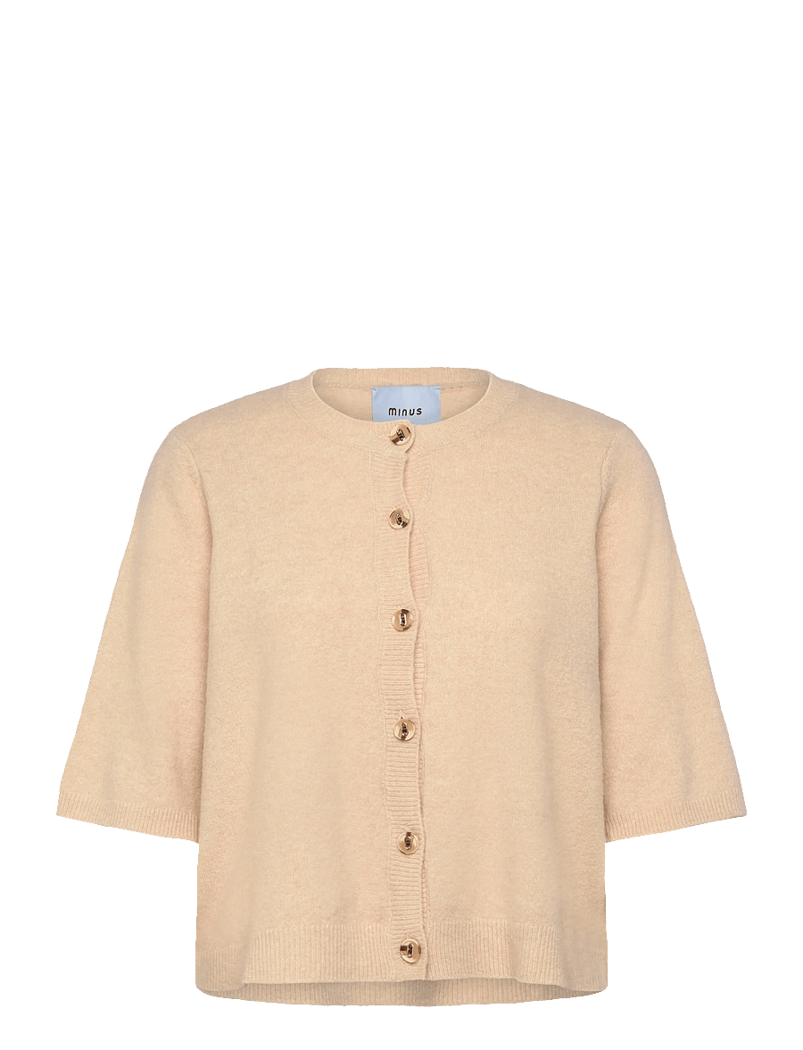 Minus - MSJanna Knit Cardigan - cardigans - sand gray melange - 1