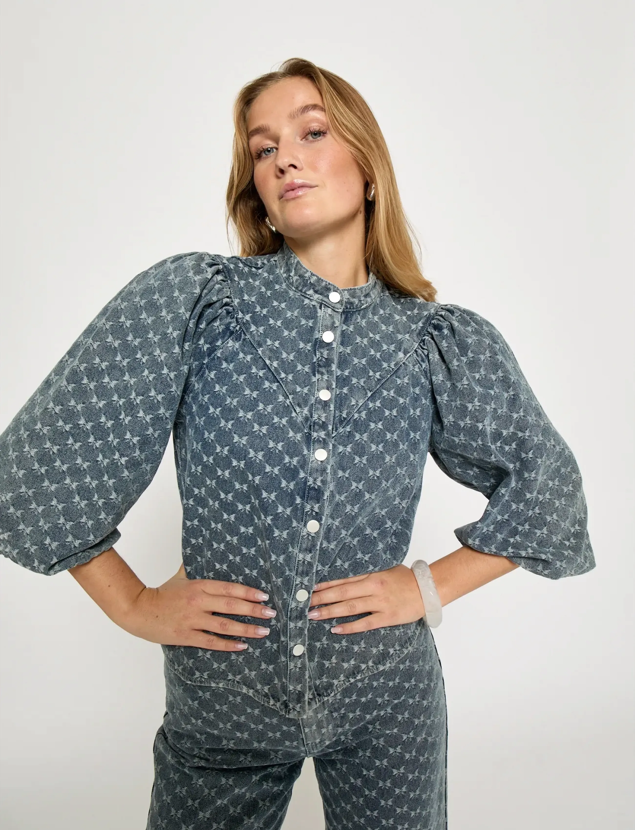 Minus - MSSienne Shirt - denimskjorter - lyseblÅ - 5
