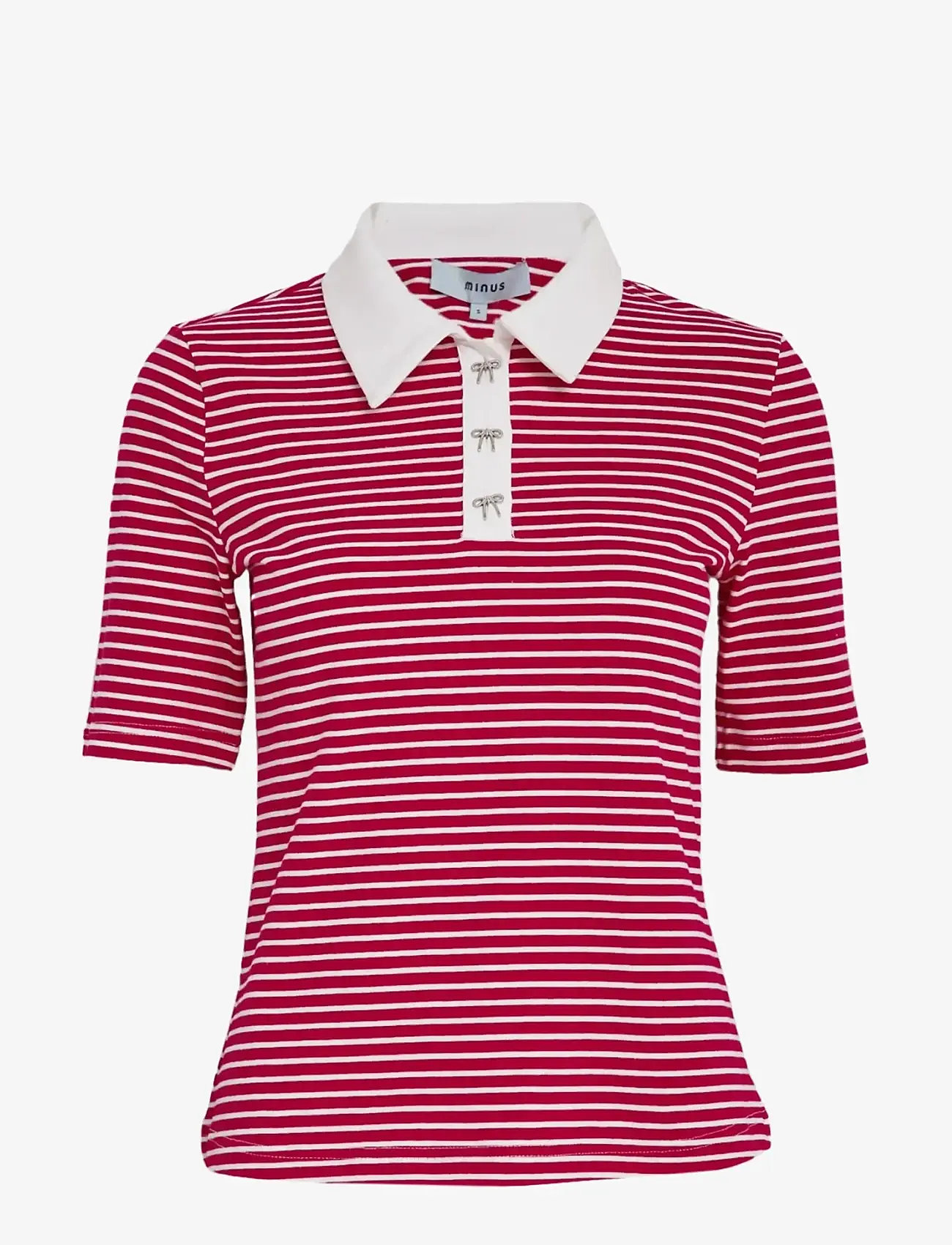 Minus - MSMalle Polo T-Shirt - poloer - high risk red stripe - 1