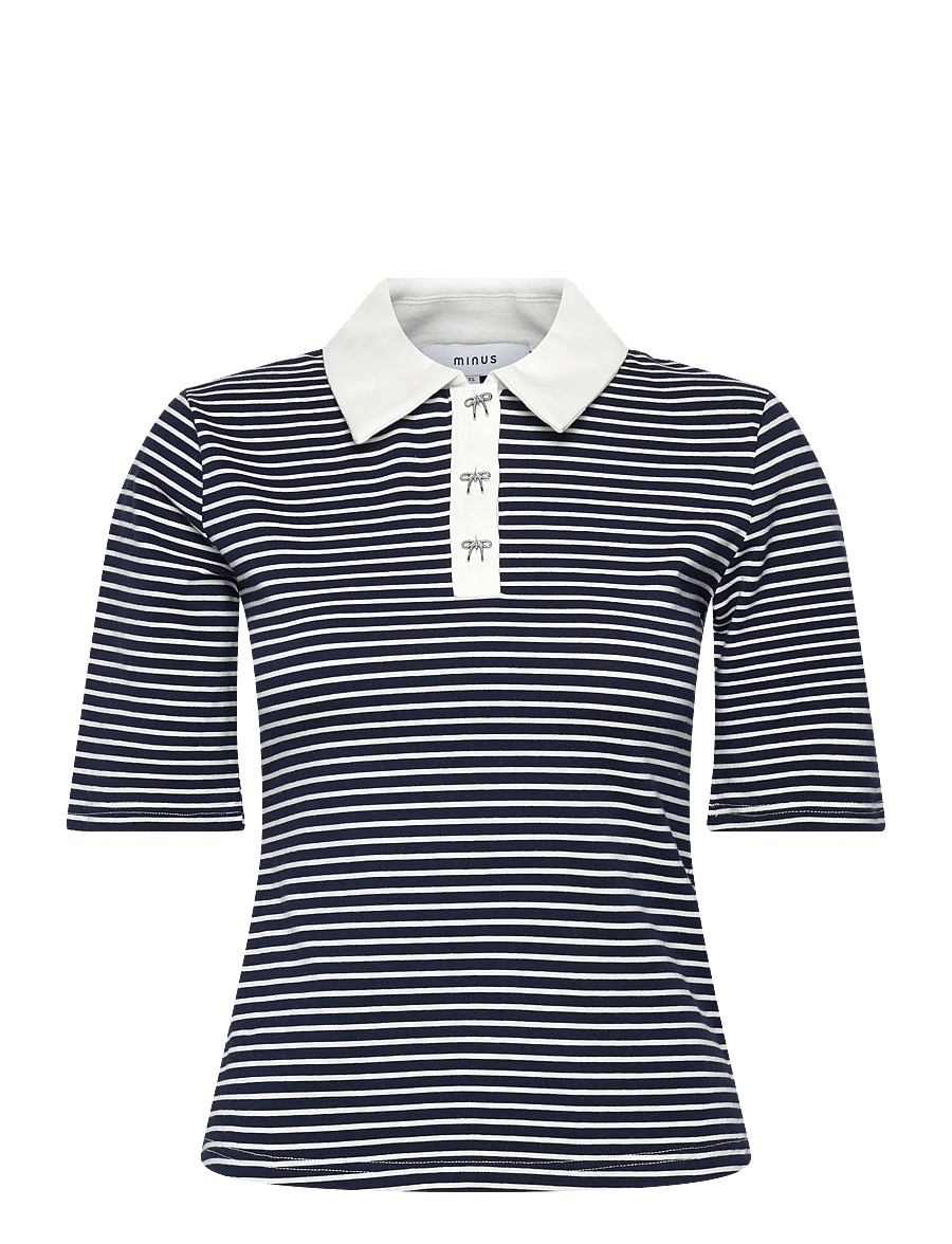 Minus - MSMalle Polo T-Shirt - poloshirts - sky captain stripe - 1