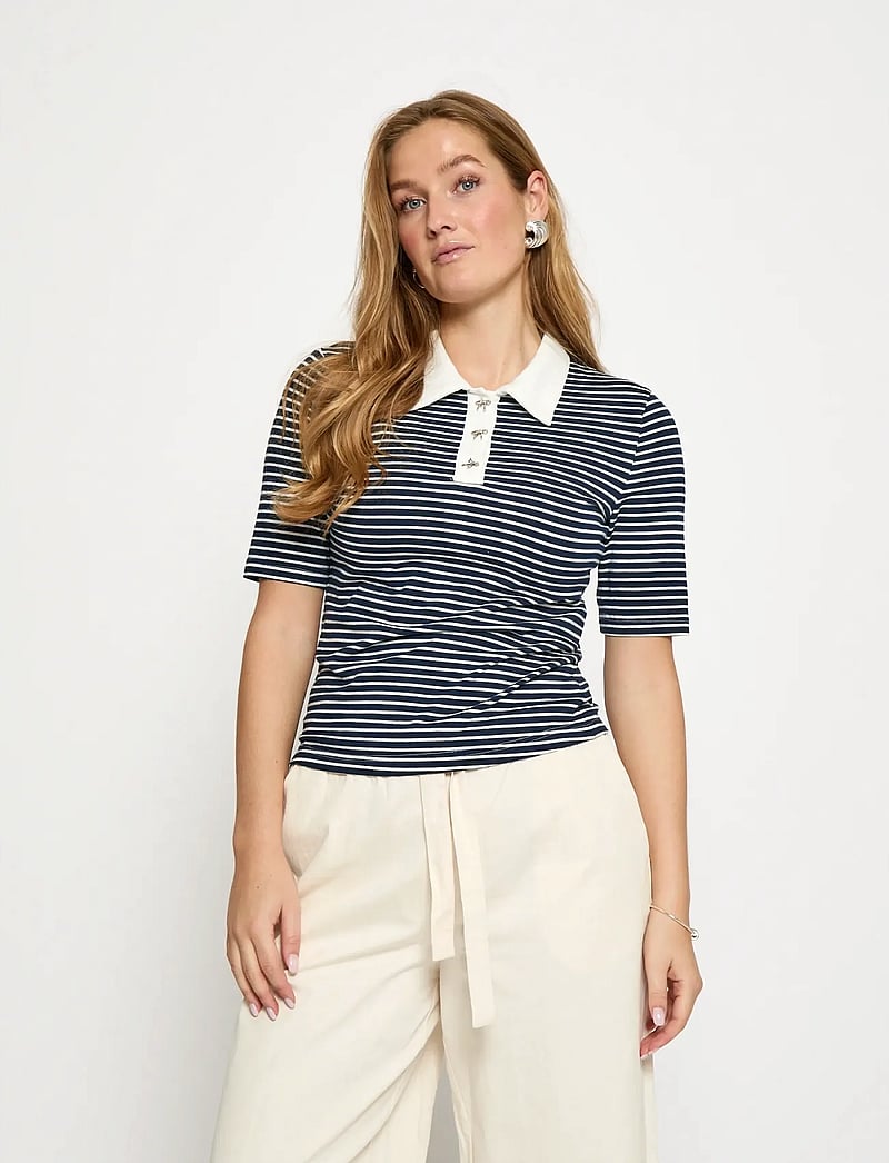 Minus - MSMalle Polo T-Shirt - pikéer - sky captain stripe - 0