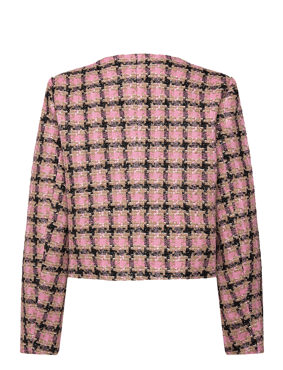 Minus - MSJunia Short Jacket - boucles - prism pink checked - 2