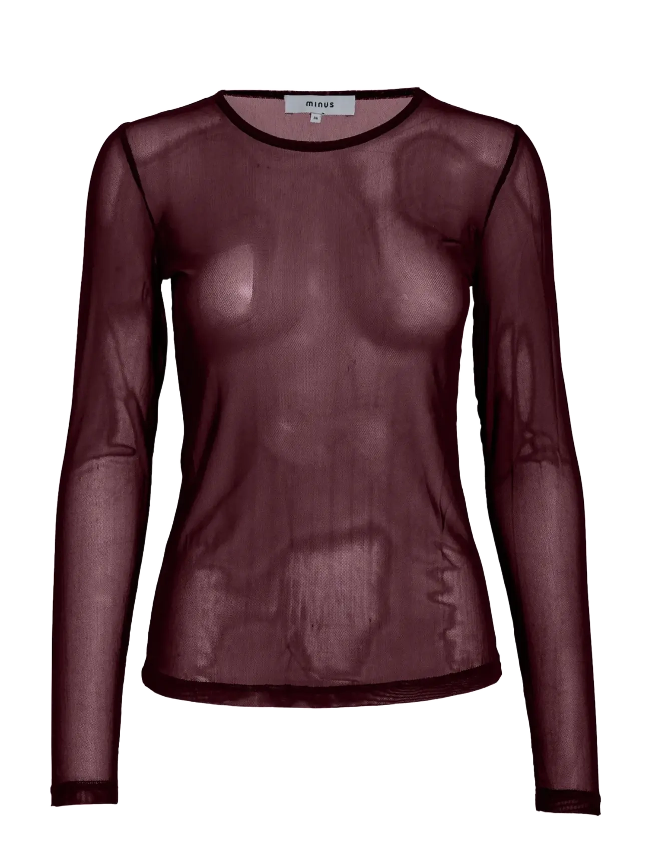 Minus MSDajana Long Sleeve Top - Summer in the city - WINETASTING / burgundy